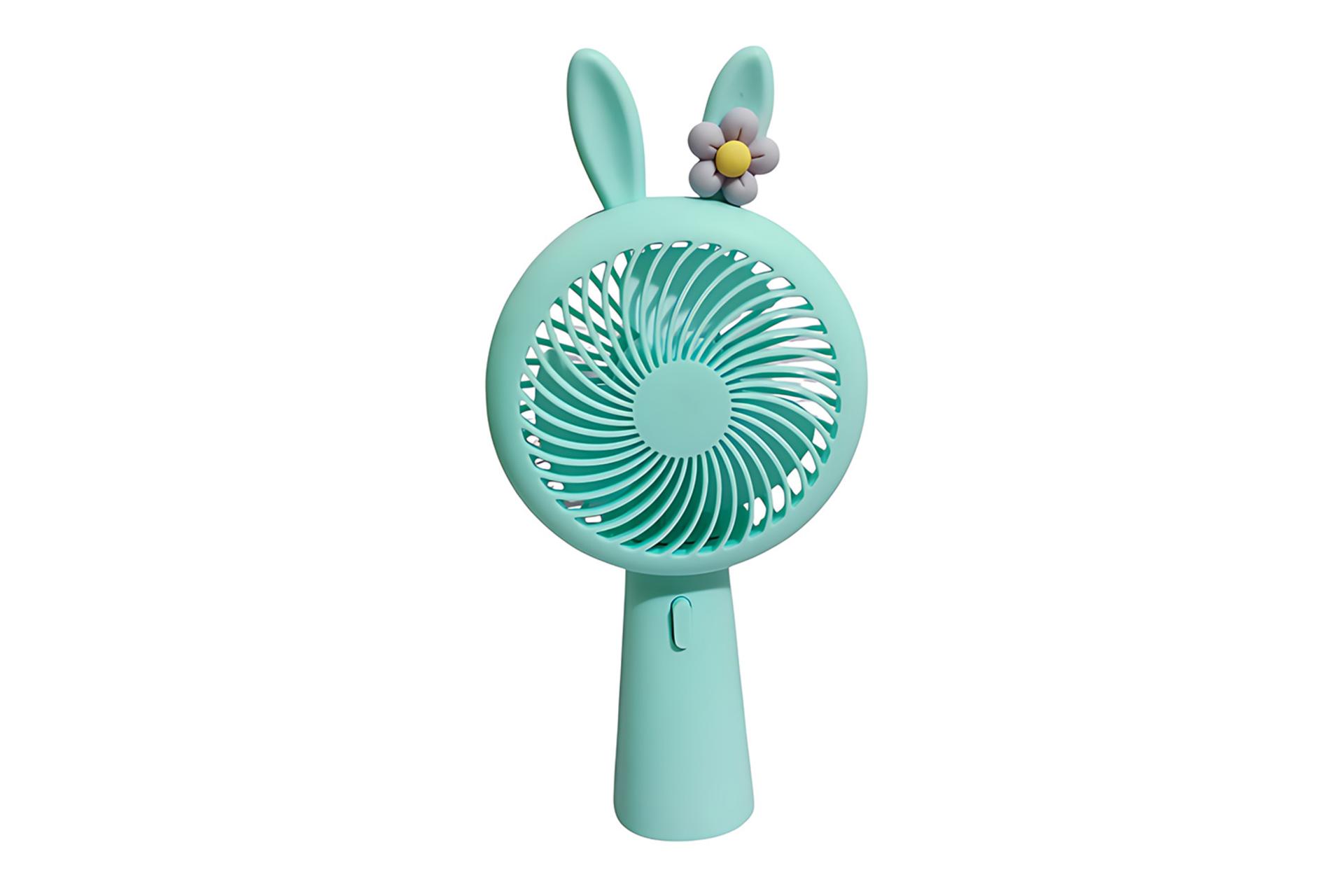 رنگ سبز پنکه کوچک دستی مدل خرگوش گل‌دار Small fan Flower Rabbit