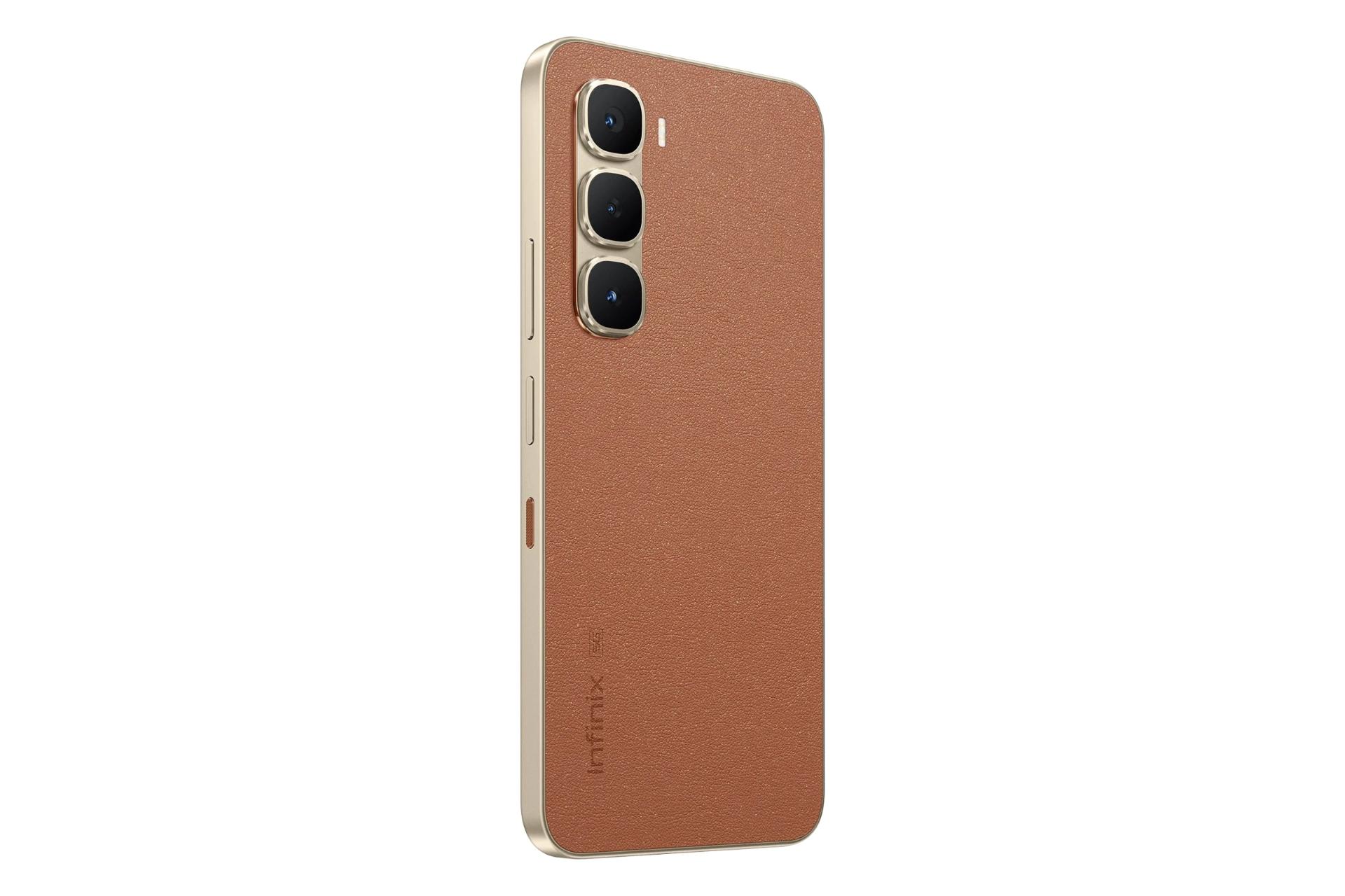 پنل پشت و چینش دوربین گوشی موبایل اینفینیکس Infinix Hot 60 قهوه ای