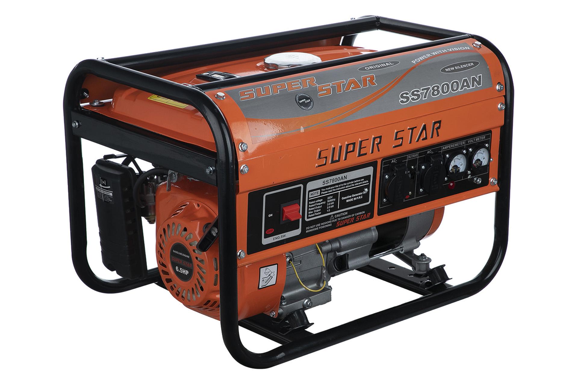 مرجع متخصصين ايران موتور برق سوپر استار SUPER STAR SS7800AN نماي جلو و جانبي