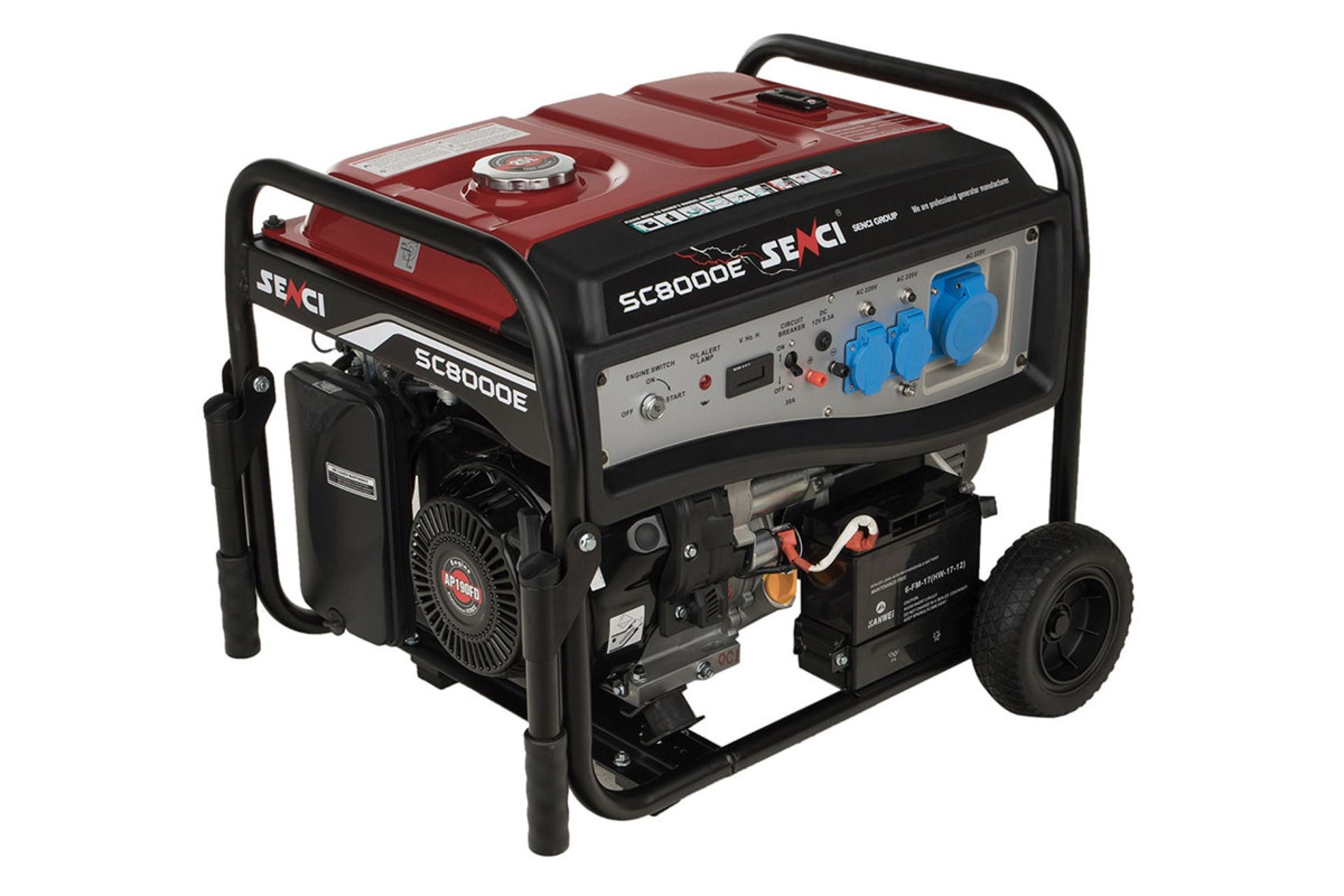 موتور برق سنسی SENCI SC8000E نمای جلو و جانبی