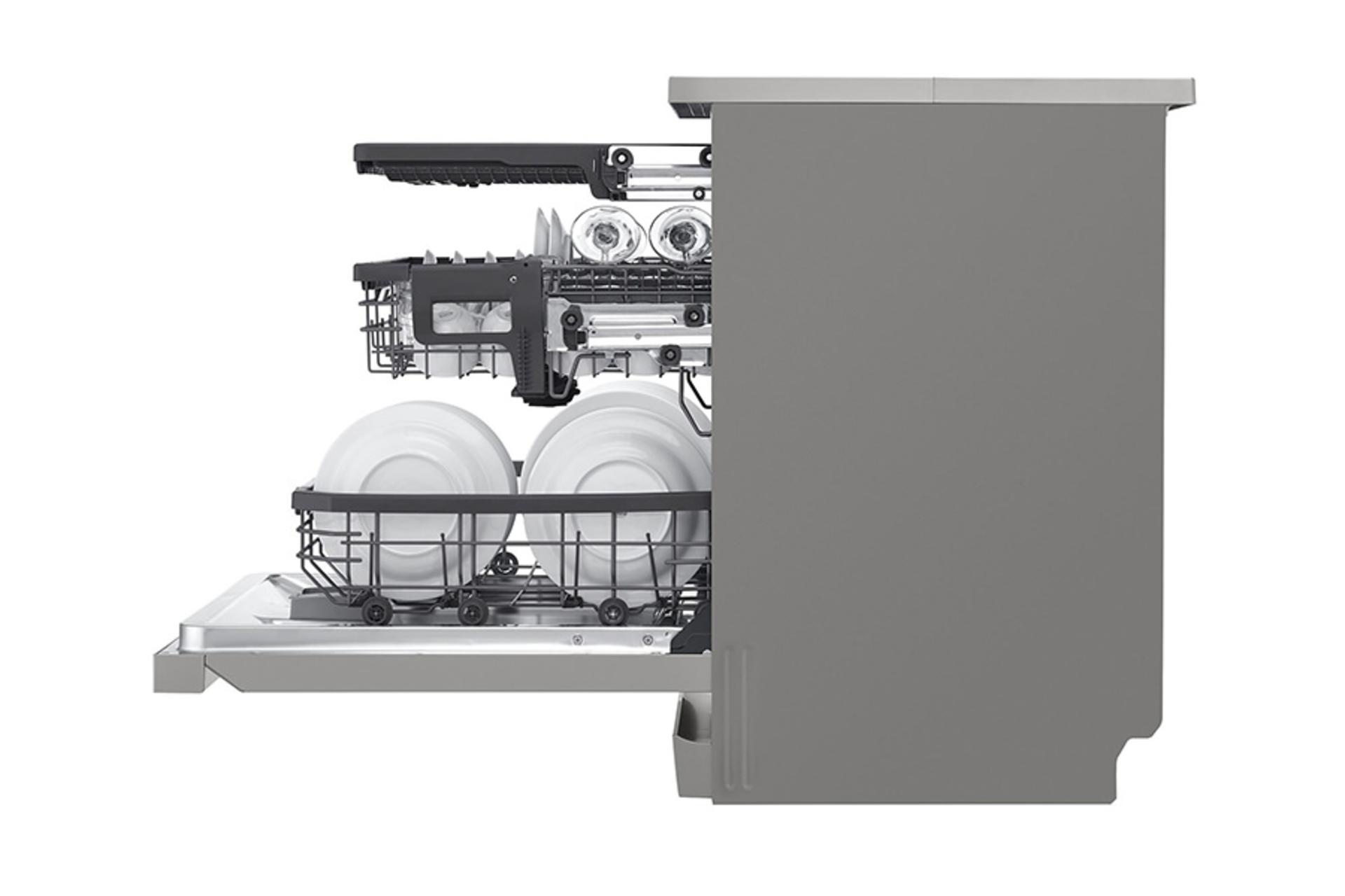 ماشین ظرفشویی ال جی LG DFC435 نمای جانبی درب باز