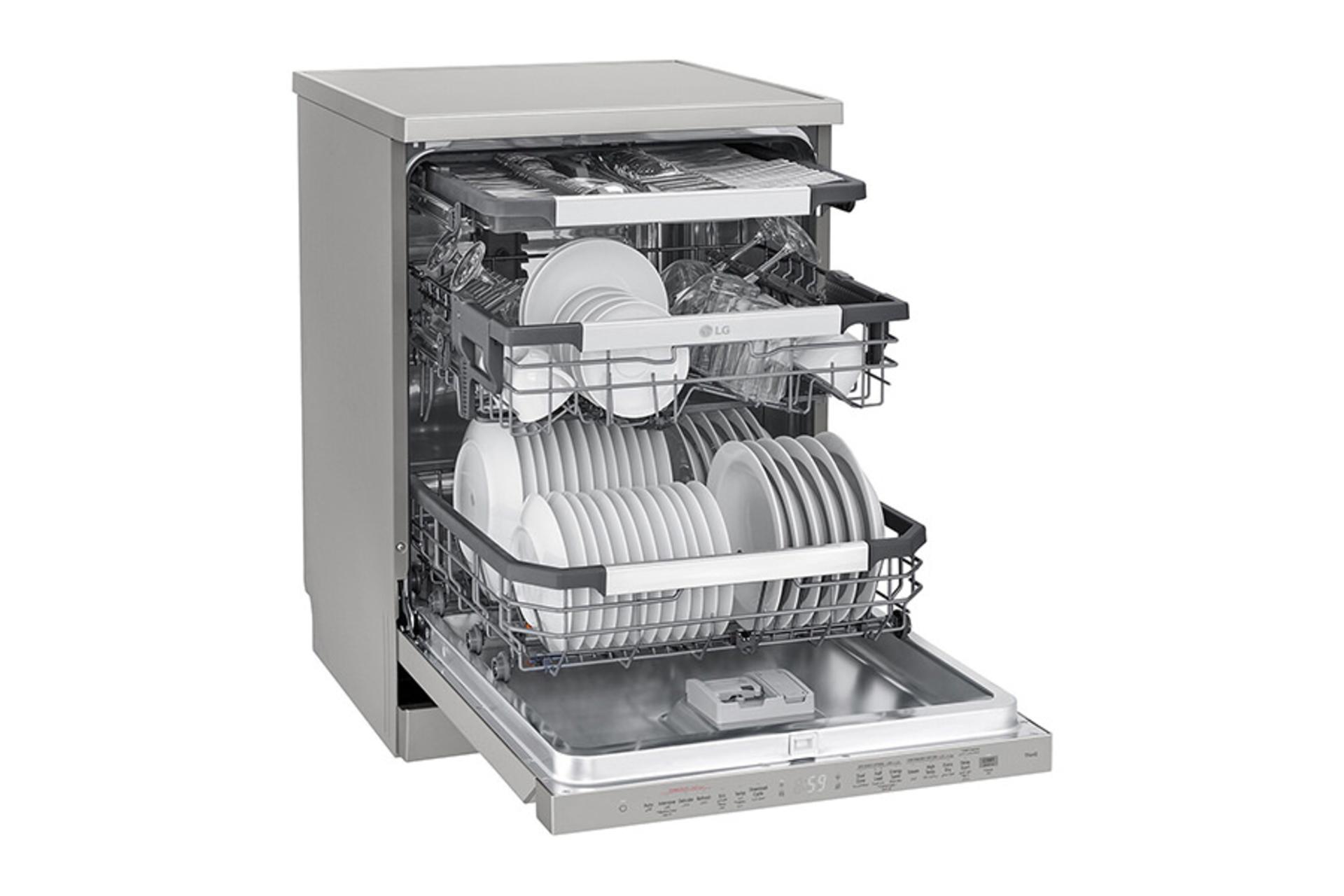 ماشین ظرفشویی ال جی LG DFC335 نمای درب باز
