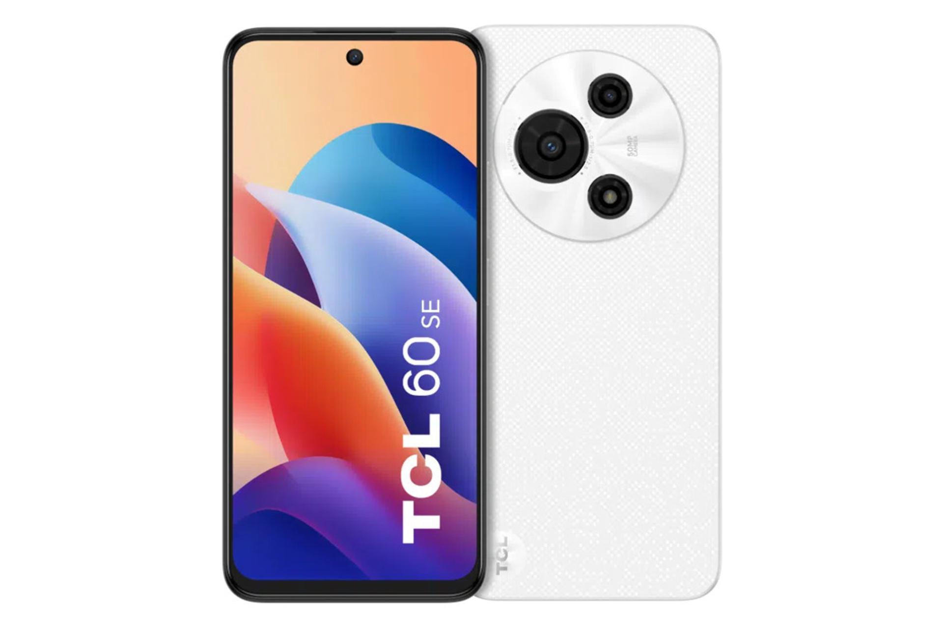 پنل جلو و پشت گوشی موبایل تی سی ال TCL 60 SE سفید