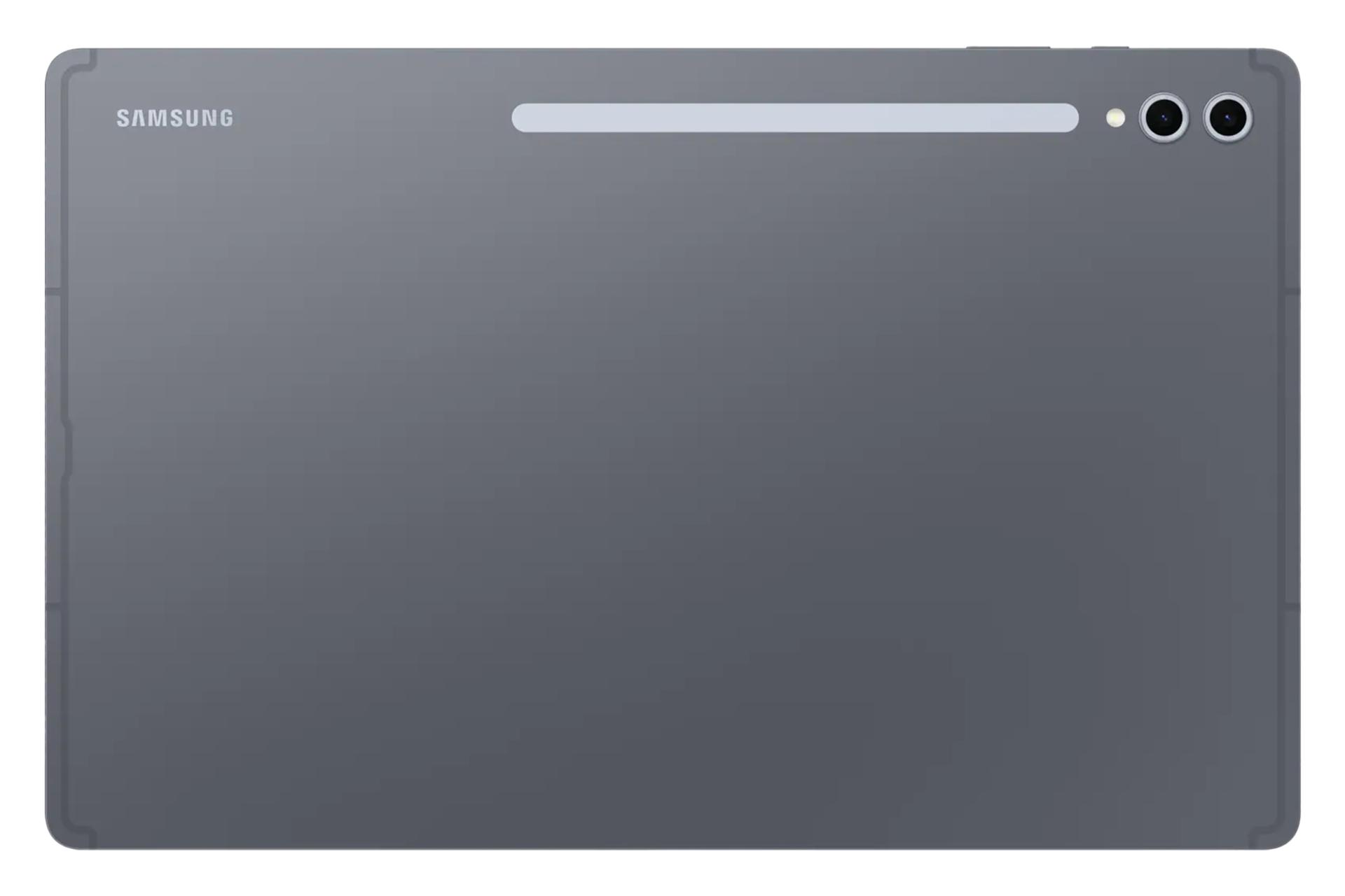 نمای پنل پشت تبلت گلکسی تب اس 10 اولترا سامسونگ / Samsung Galaxy Tab S10 Ultra با نمایش دوربین و لوگوی پنل پشت رنگ خاکستری