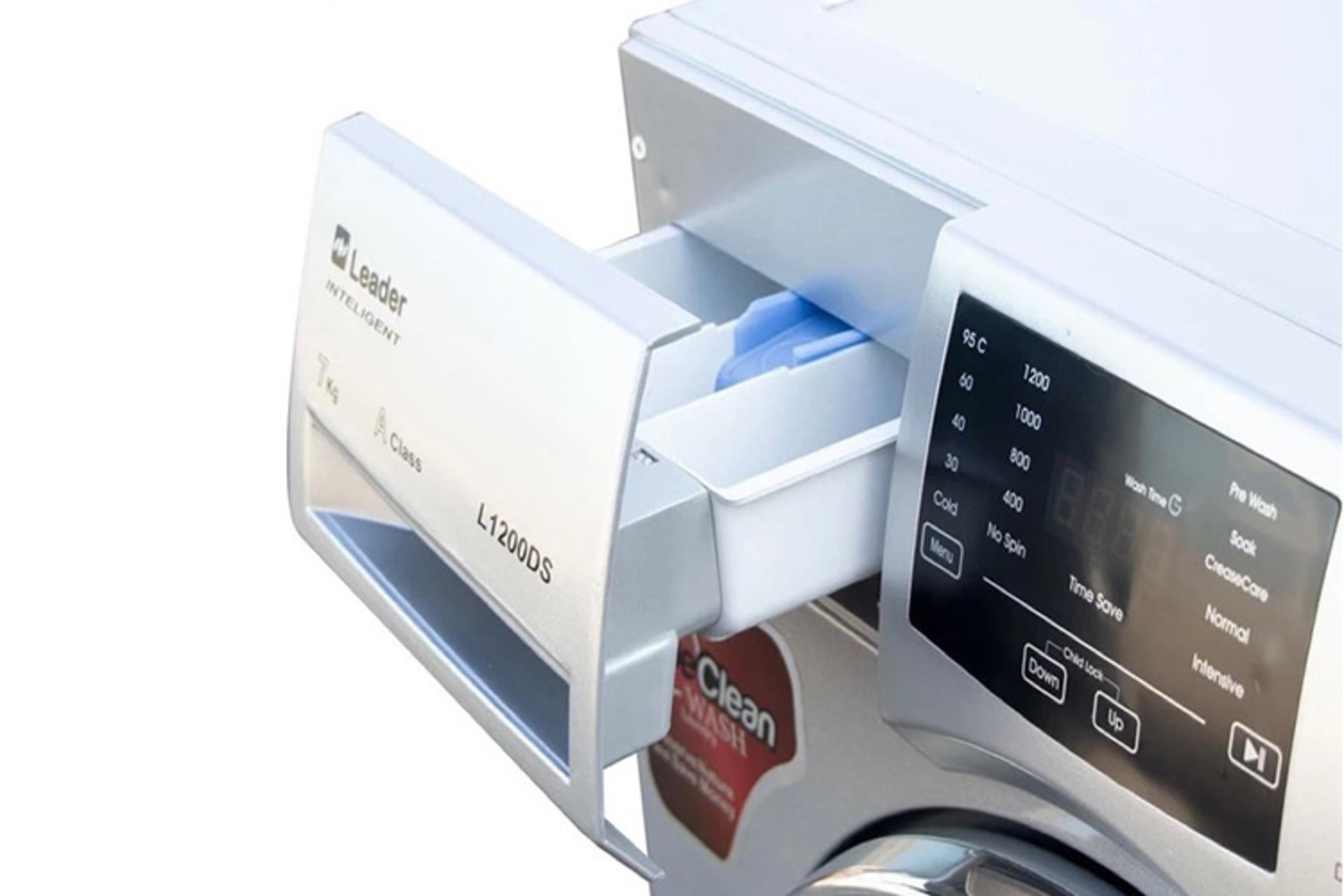 ماشین لباسشویی لیدر Leader L1200 نمای کشوی پودر و مایع شوینده