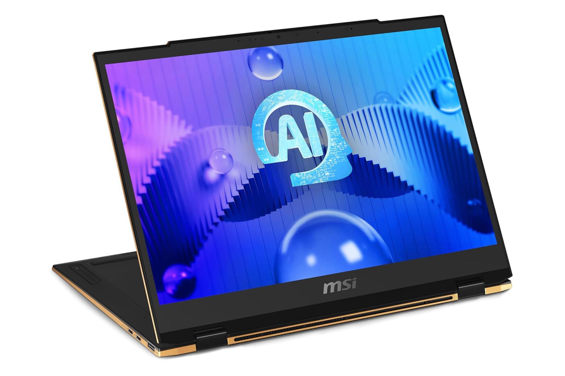 مرجع متخصصين ايران لپ تاپ ام اس آي MSI Summit E13 AI Evo A1MTG نماي جلو نمايشگر برگردان