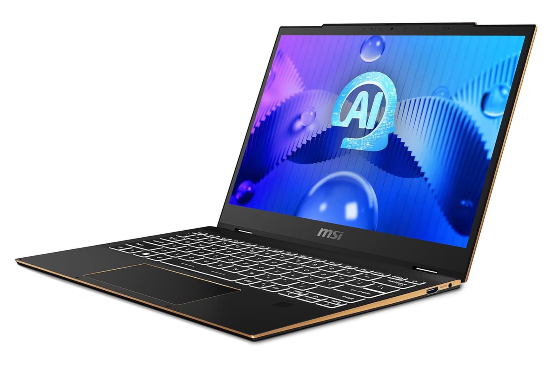 مرجع متخصصين ايران لپ تاپ ام اس آي MSI Summit E13 AI Evo A1MTG نماي جلو و راست
