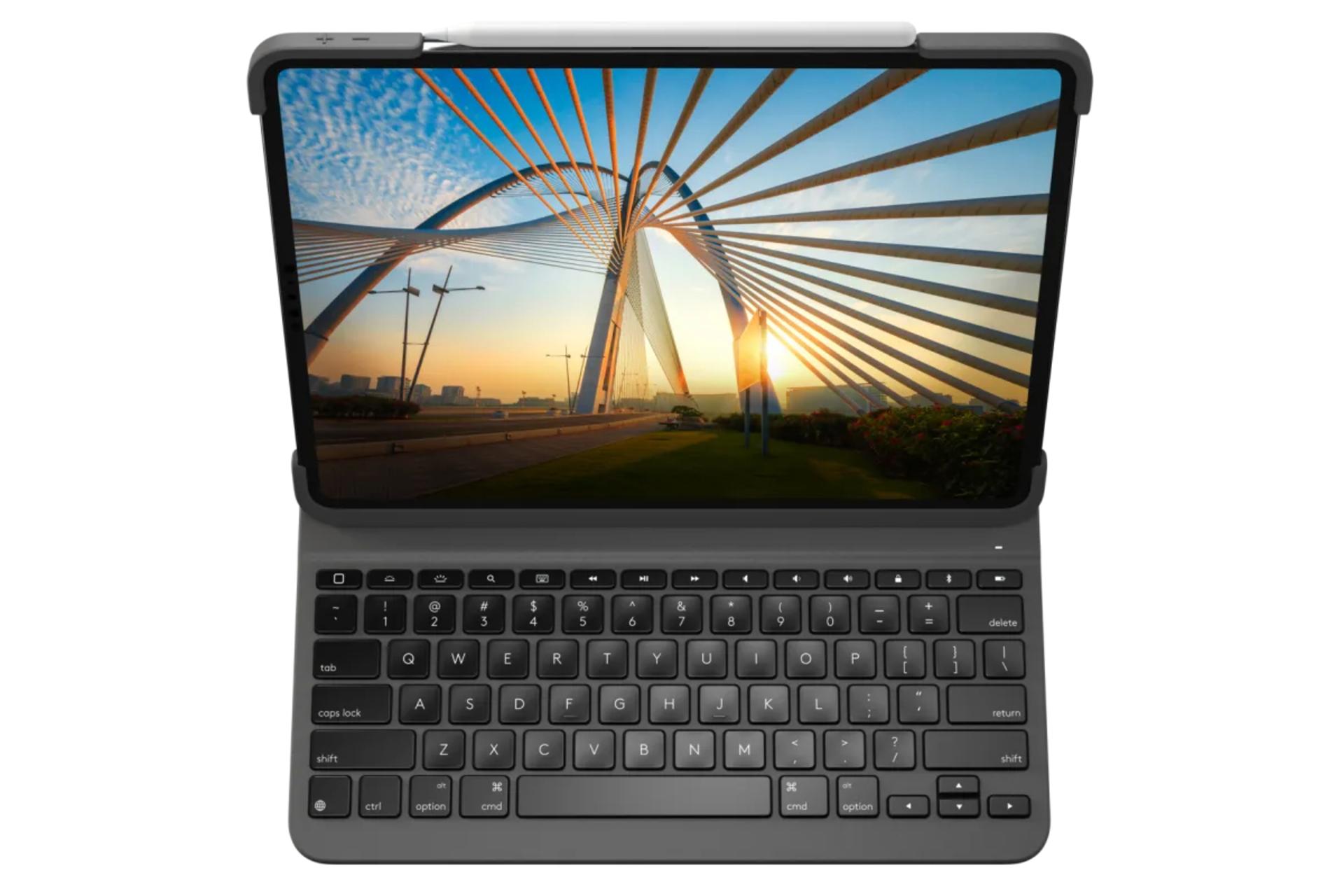 کیبورد لاجیتک SLIM FOLIO PRO نمای بالا