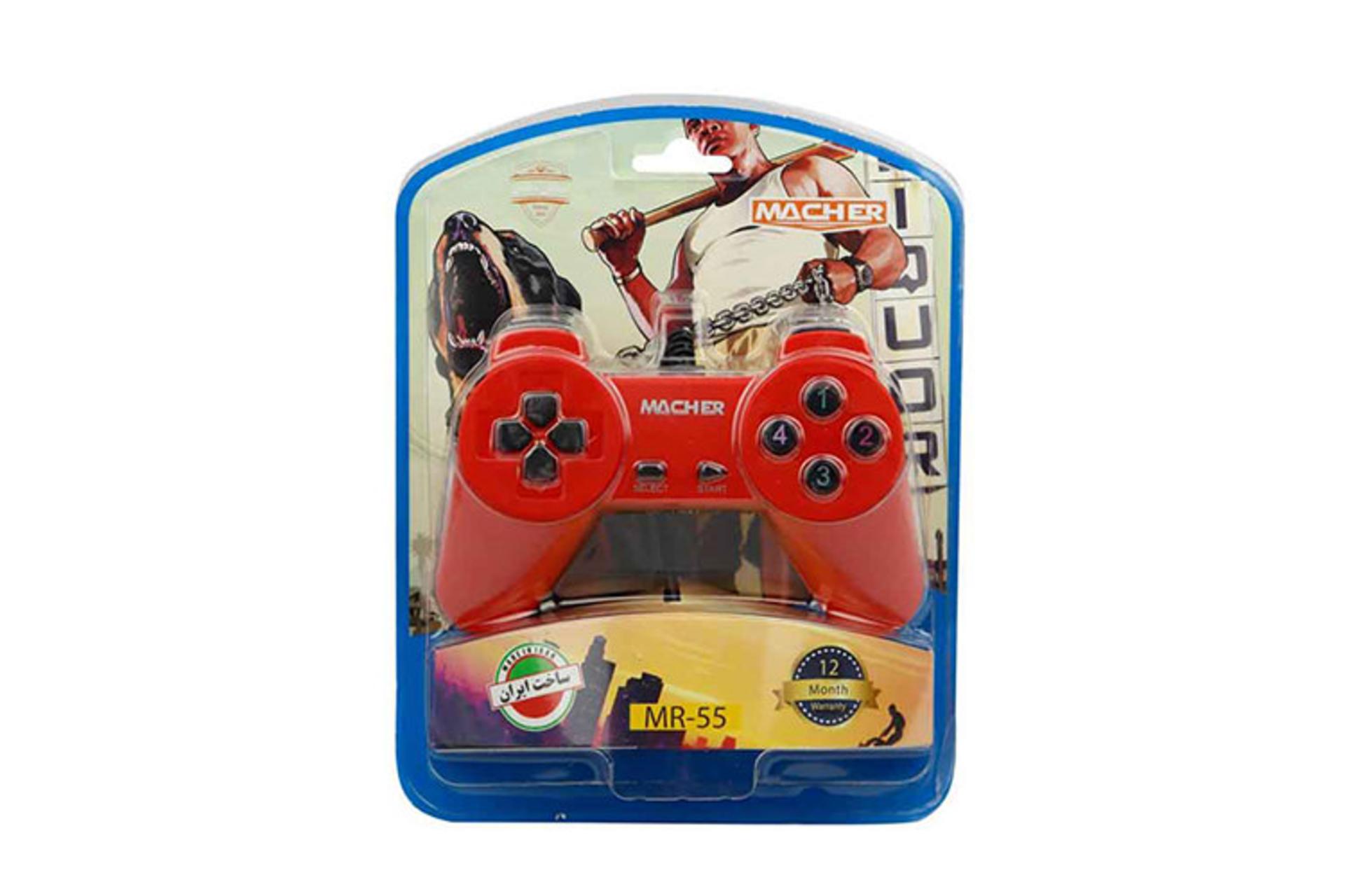 دسته بازی مچر Macher MR-55 نمای بسته بندی رنگ قرمز