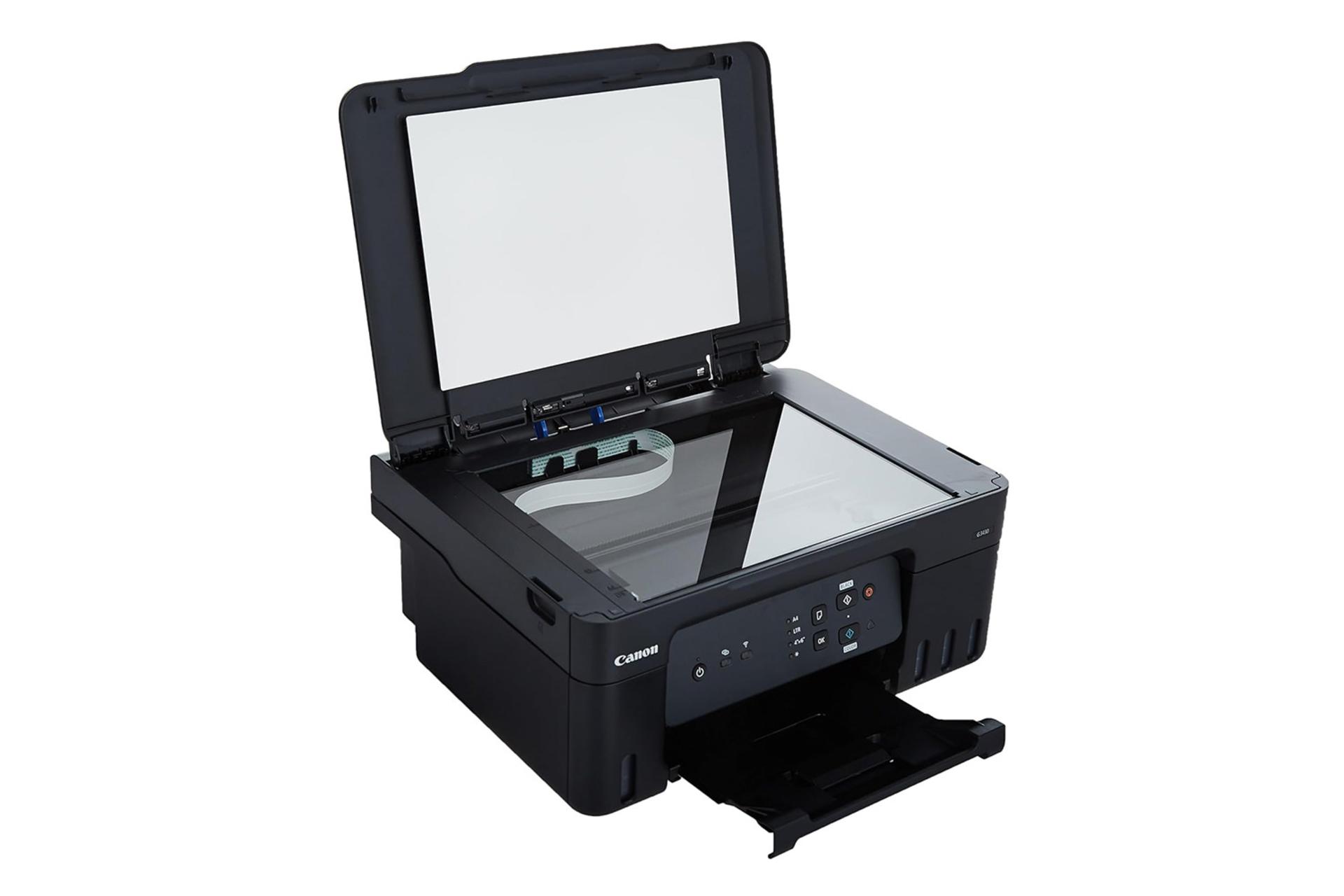 پرینتر کانن Canon PIXMA G3430 نمای جلو و بالا درب باز