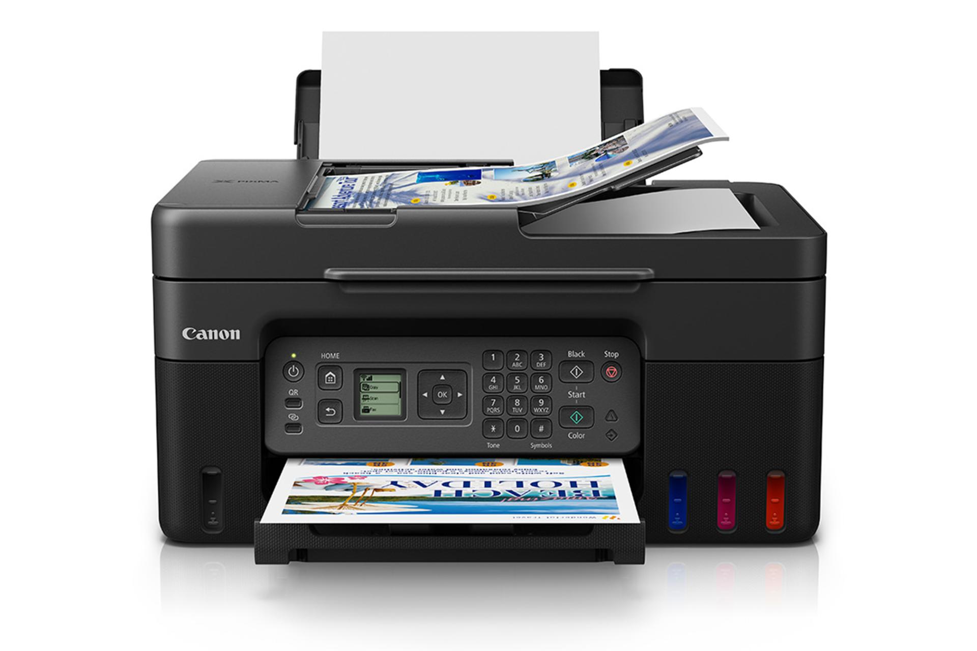 پرینتر کانن Canon PIXMA G4470 نمای جلو در حال پرینت