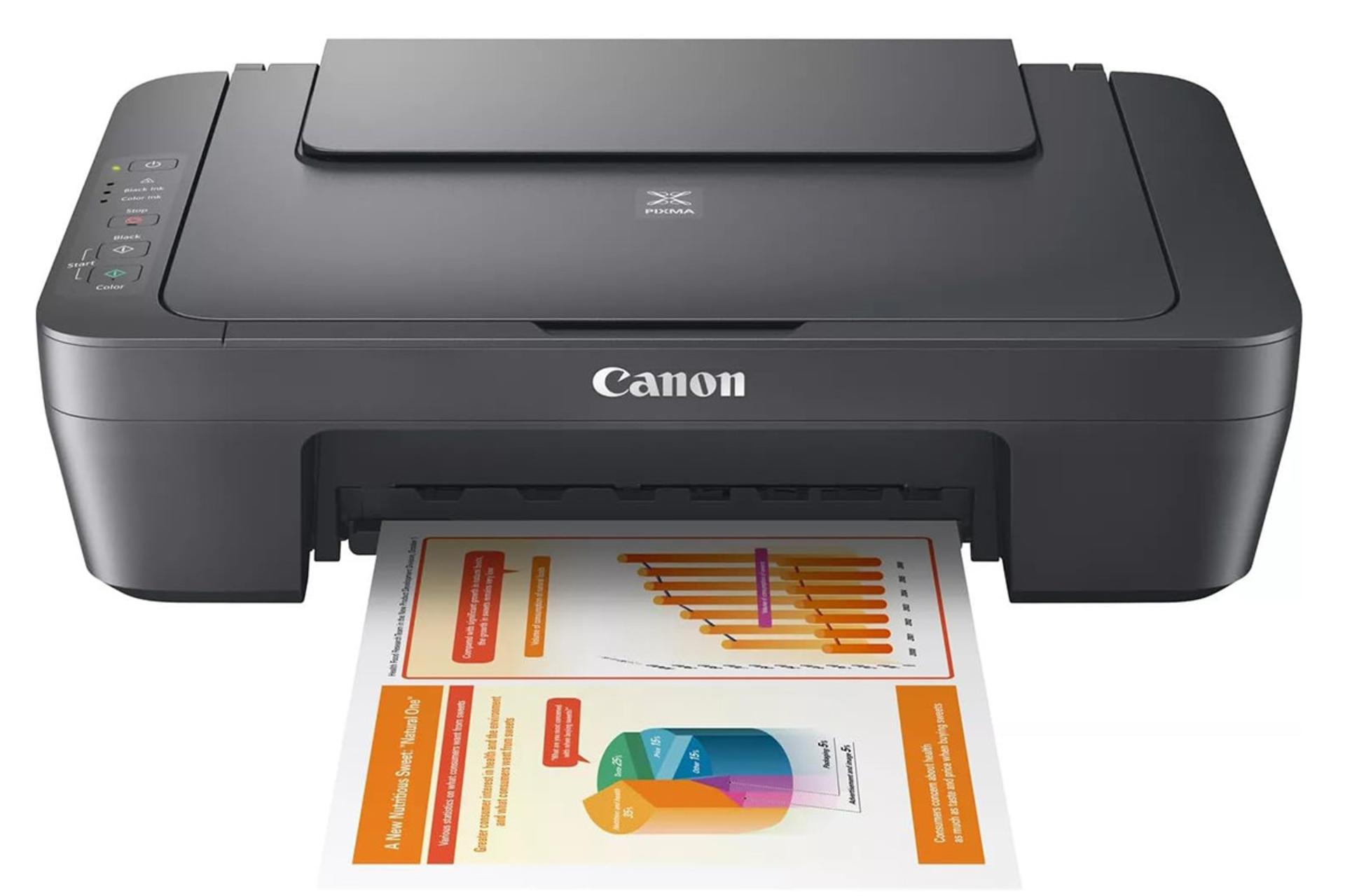 پرینتر کانن Canon PIXMA MG2541S نمای جلو در حال پرینت