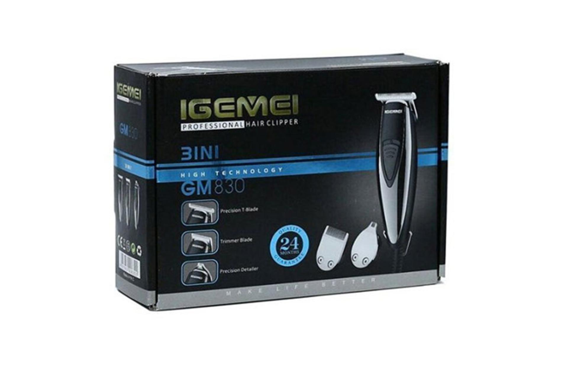 ماشین اصلاح جیمی Gemei GM-830 نمای جعبه و بسته بندی