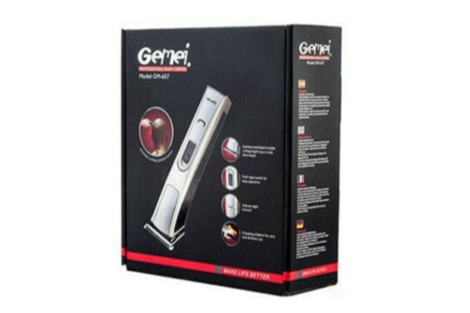 ماشین اصلاح جیمی Geemy GM-657 نمای بسته بندی