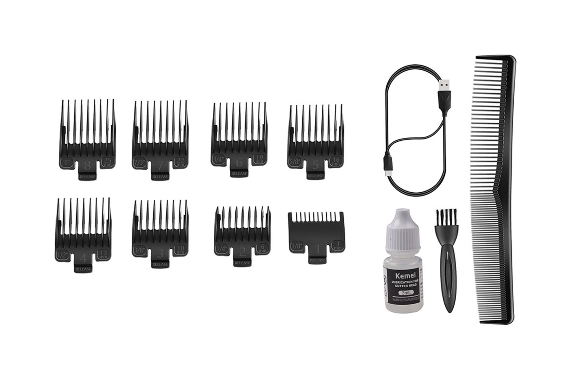 ماشین اصلاح کیمی Kemei KM-2296 نمای لوازم همراه