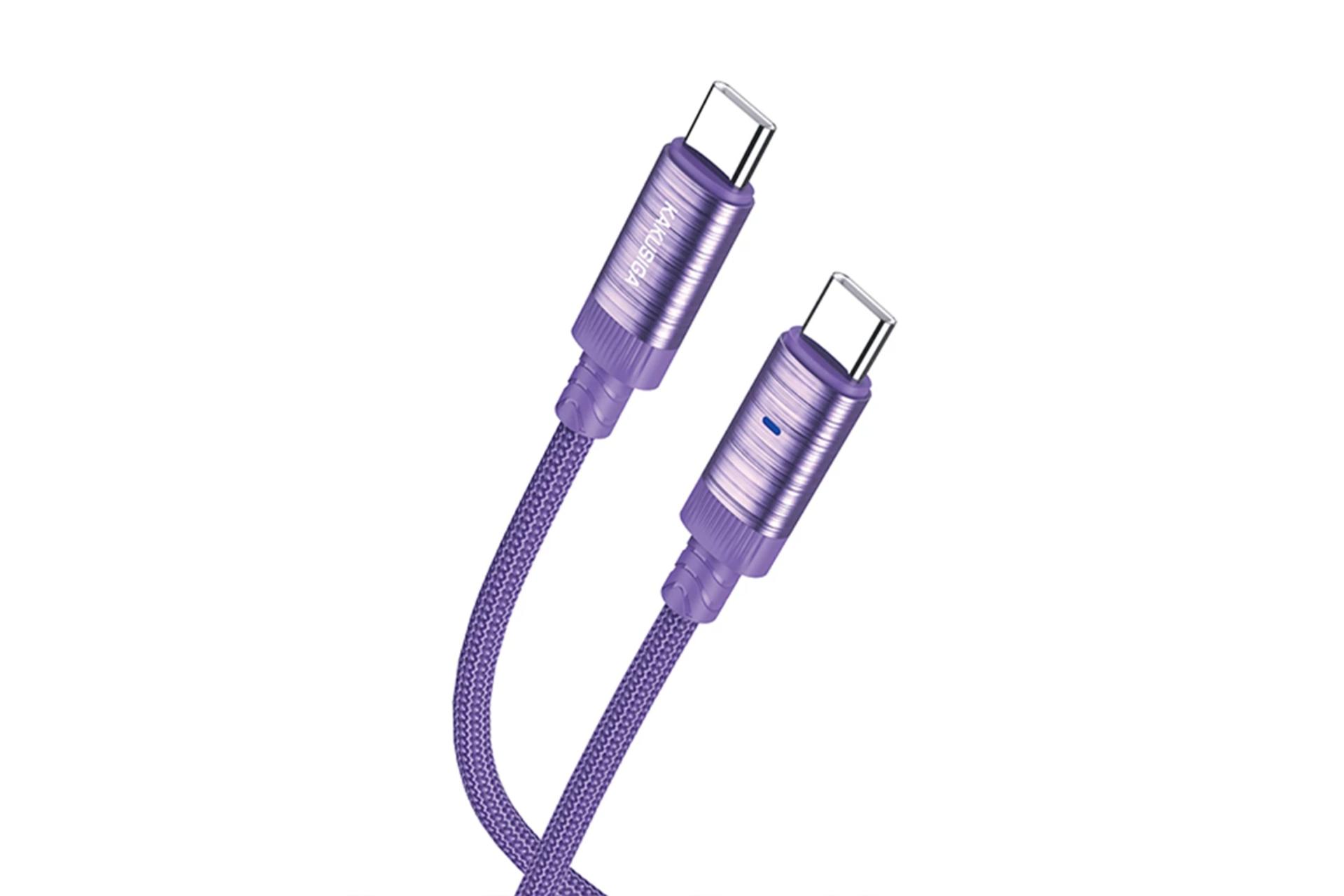 کانکتور و اتصال کابل شارژ USB کاکوسیگا Type-C به Type-C مدل KSC-972 با طول 1.2 متر
