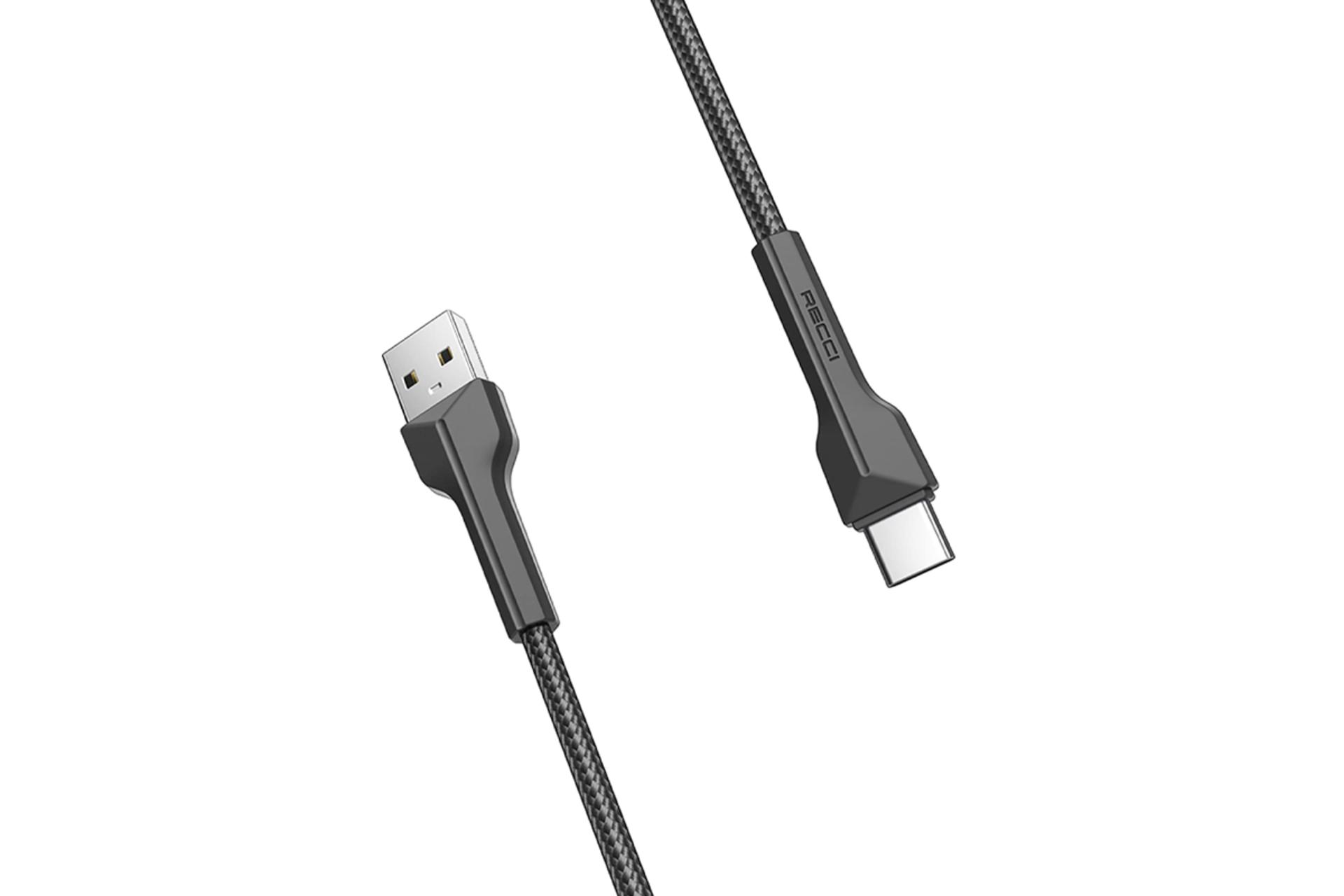 کانکتور و اتصال کابل شارژ USB رسی Type-A به Type-C مدل RTC-N24C با طول 1.5 متر