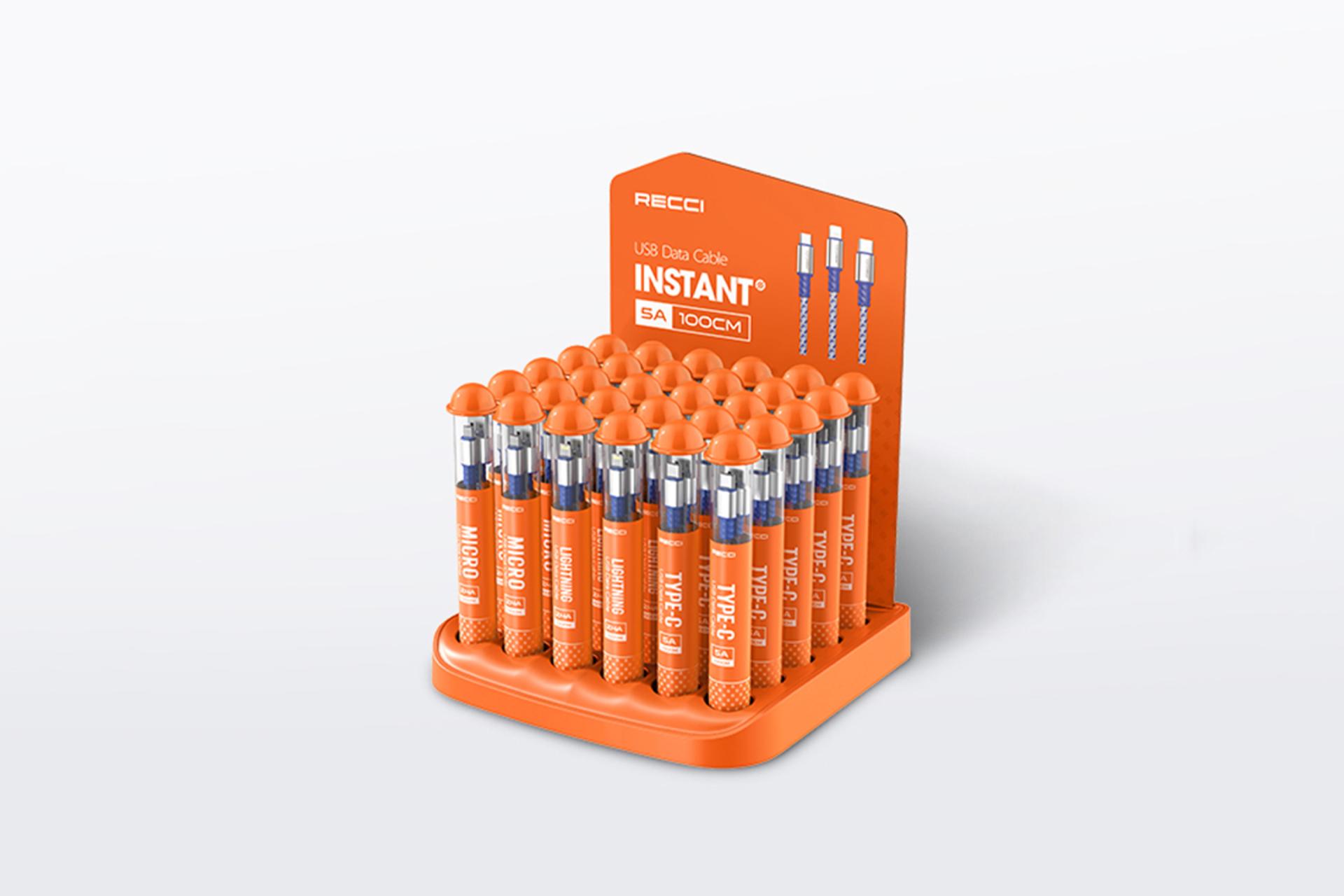 جعبه کابل شارژ USB رسی Type-A به Type-C مدل RTC-P37C با طول 1 متر