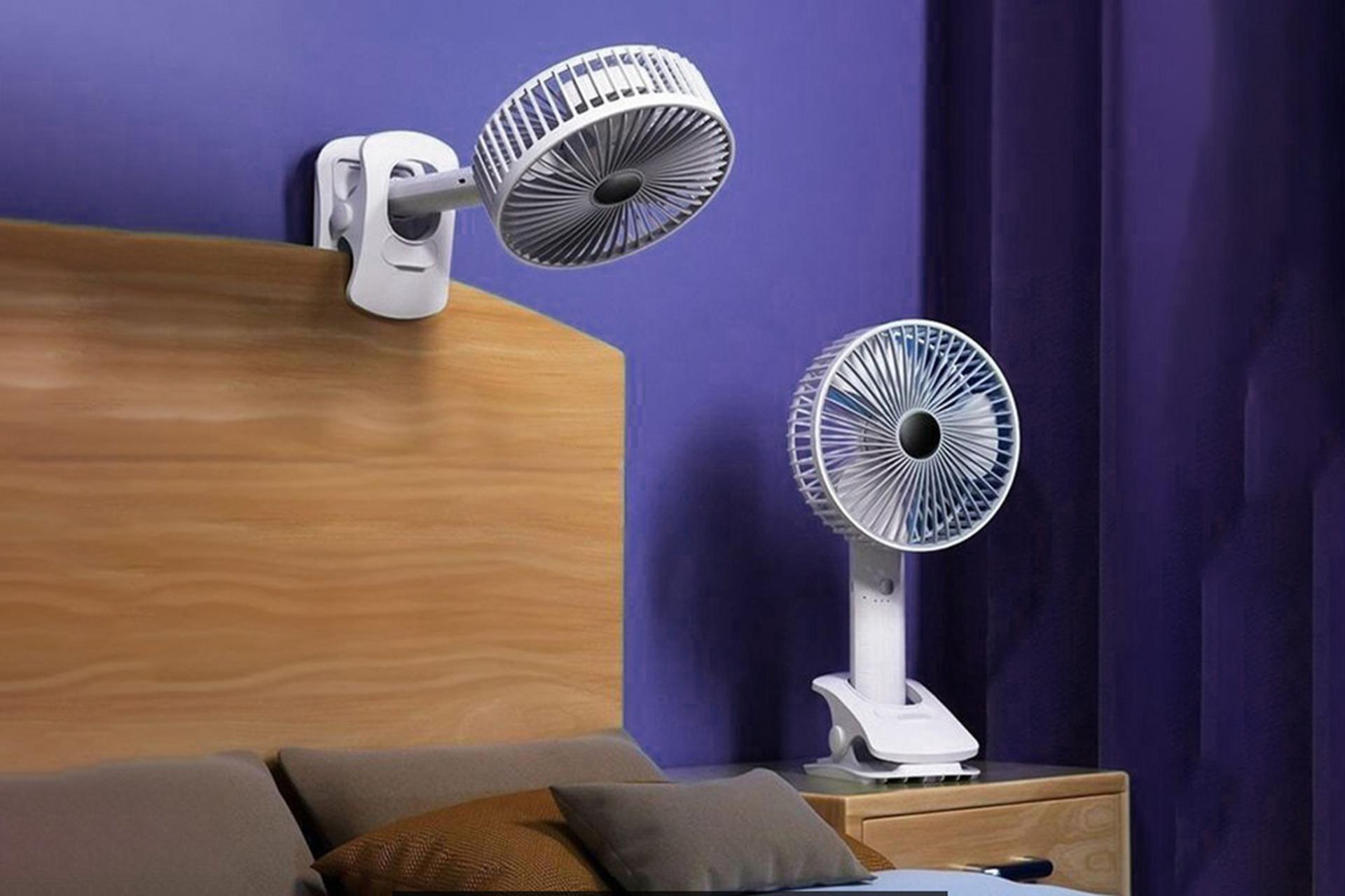 نمای کناری پنکه کوچک گیره‌ای Mini fan Clipped Professional