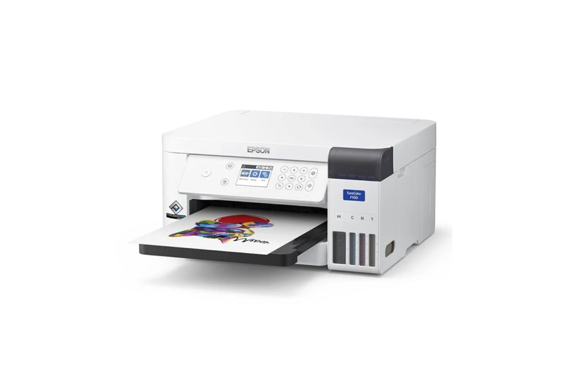 پرینتر اپسون Epson SureColor SC-F100 نمای جلو و جانبی