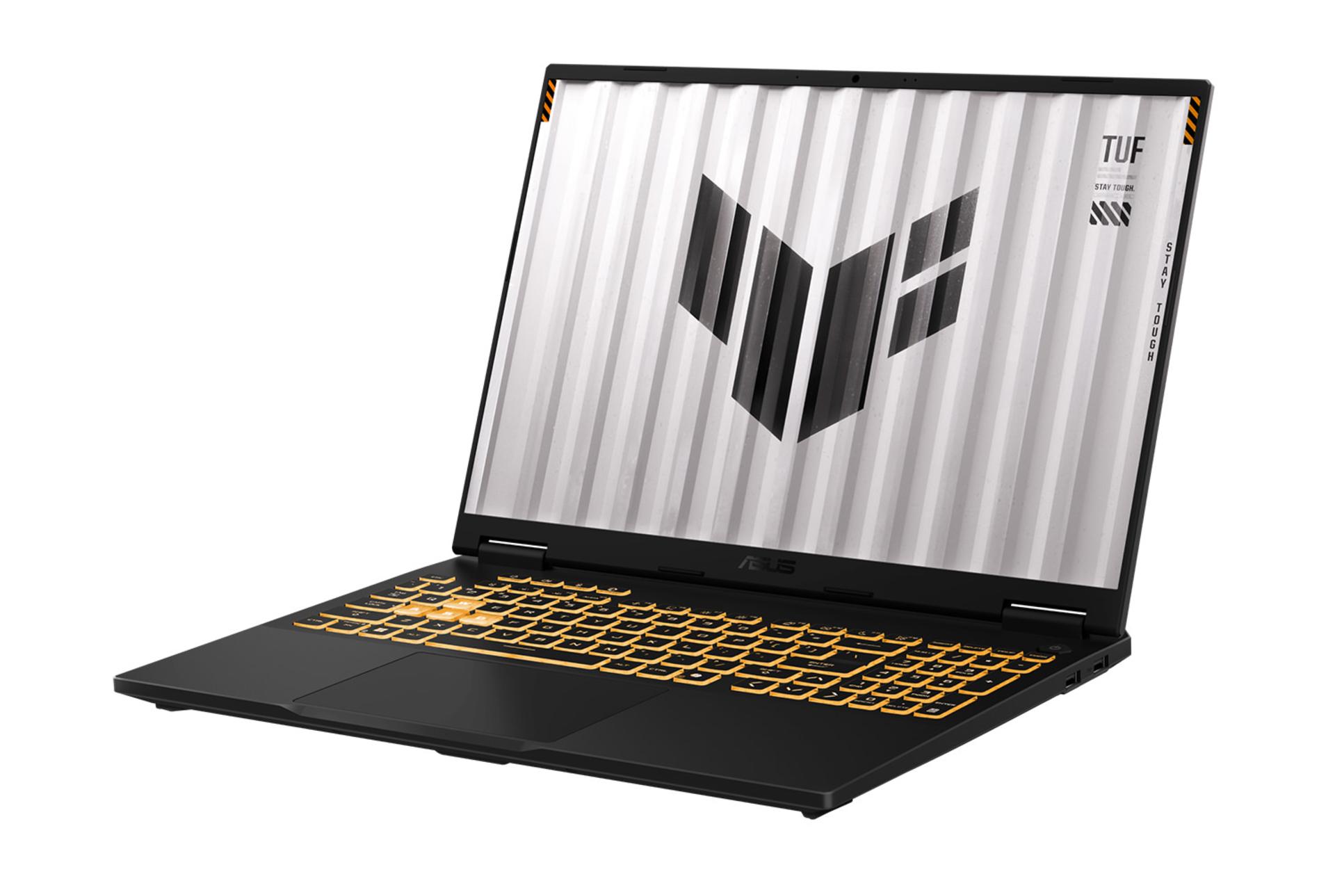 لپ تاپ ایسوس ASUS TUF Gaming F16 2025 FX608 نمای جلو و راست