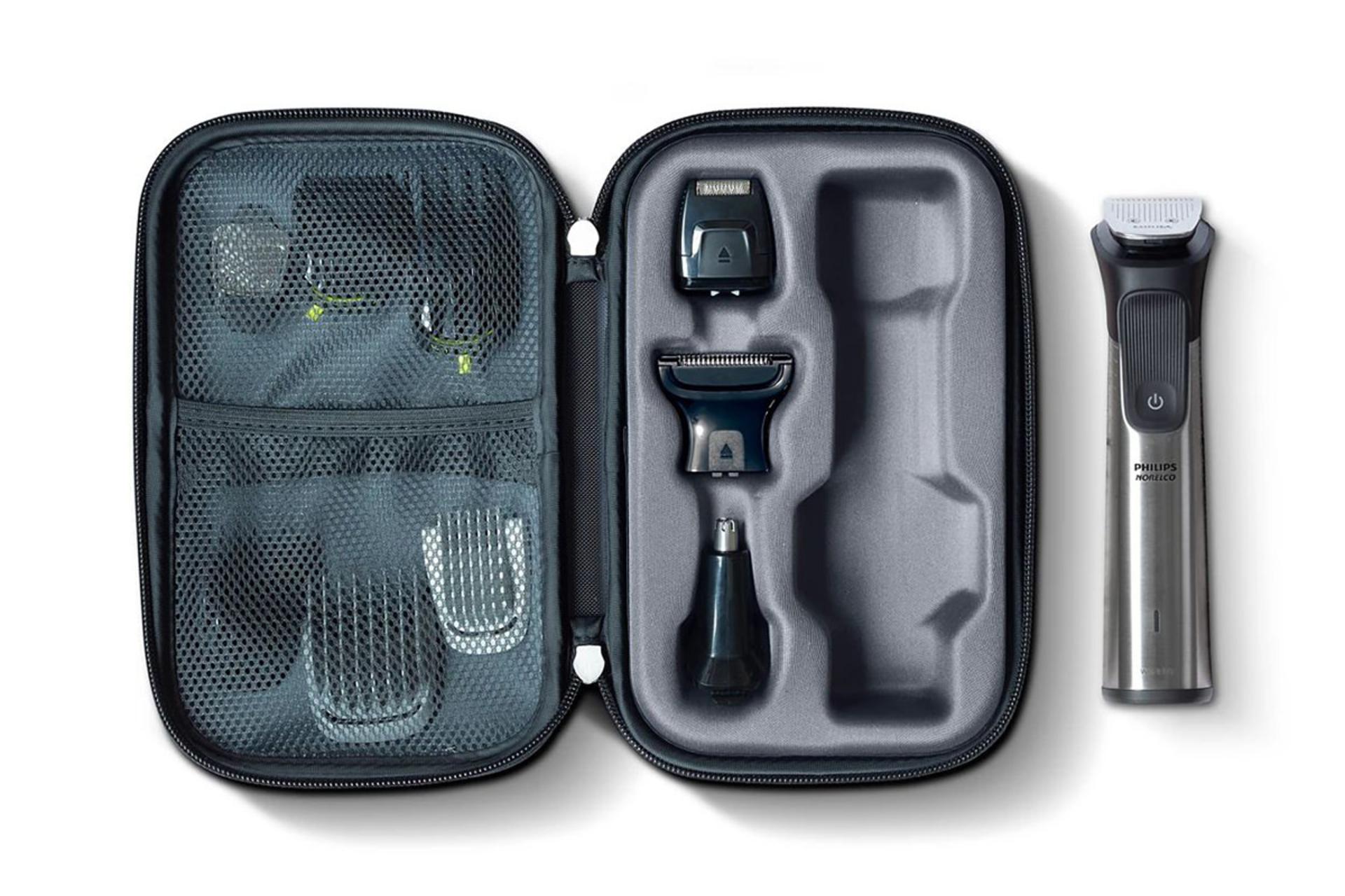 ماشین اصلاح فیلیپس Philips MG9510 نمای داخل کیف و لوازم همراه