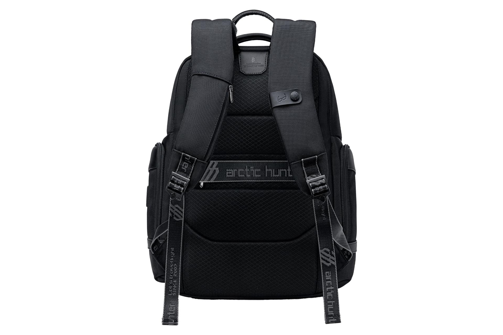 نمای پشت کوله پشتی لپ تاپ آرکتیک هانتر B00683 مناسب 15.6 اینچ با نمایش بندها و لوگو