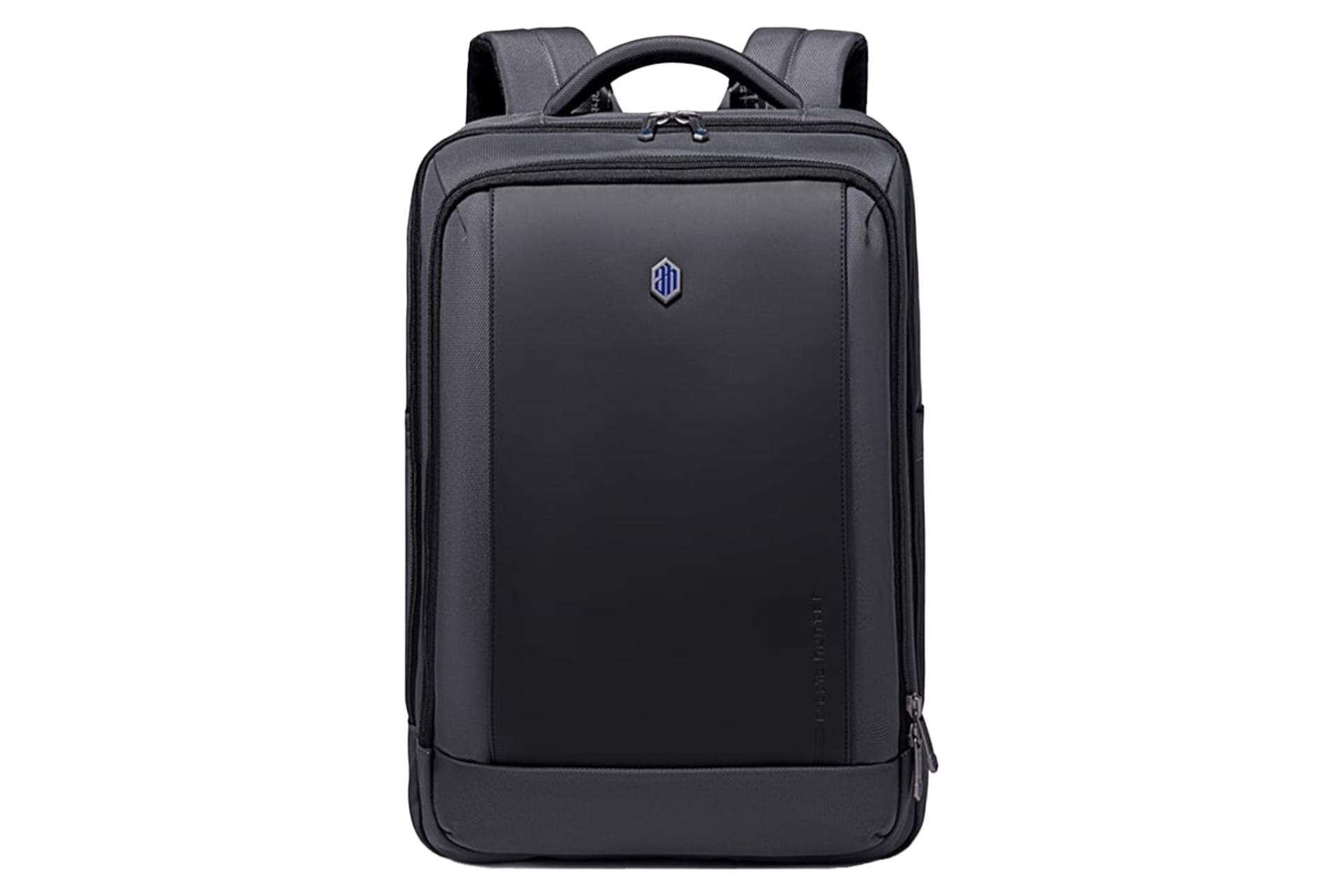 نمای جلوی کوله پشتی لپ تاپ آرکتیک هانتر B00550 مناسب 15.6 اینچ با نمایش لوگو رنگ خاکستری