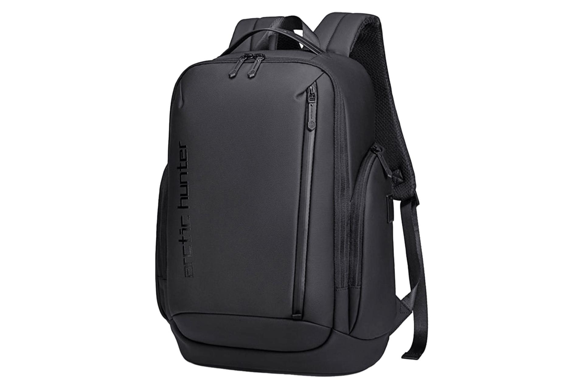 نمای نیمرخ کوله پشتی لپ تاپ آرکتیک هانتر B00554 مناسب 15.6 اینچ با نمایش لبه سمت راست رنگ مشکی