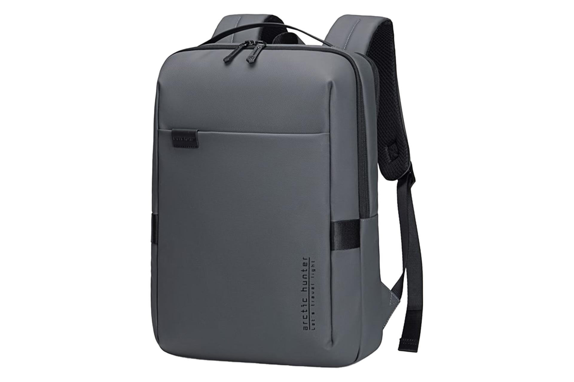 نمای نیمرخ کوله پشتی لپ تاپ آرکتیک هانتر B00574 مناسب 14 اینچ با نمایش لبه سمت راست رنگ خاکستری