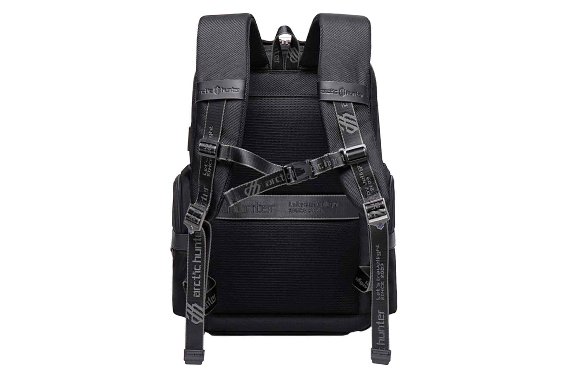 نمای پشت کوله پشتی لپ تاپ آرکتیک هانتر B00449 مناسب 15.6 اینچ با نمایش بندها و لوگو