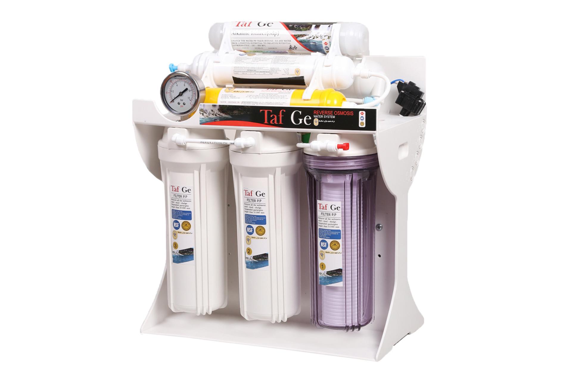 نمای کناری دستگاه تصفیه آب تافگه Taf Ge RO10067