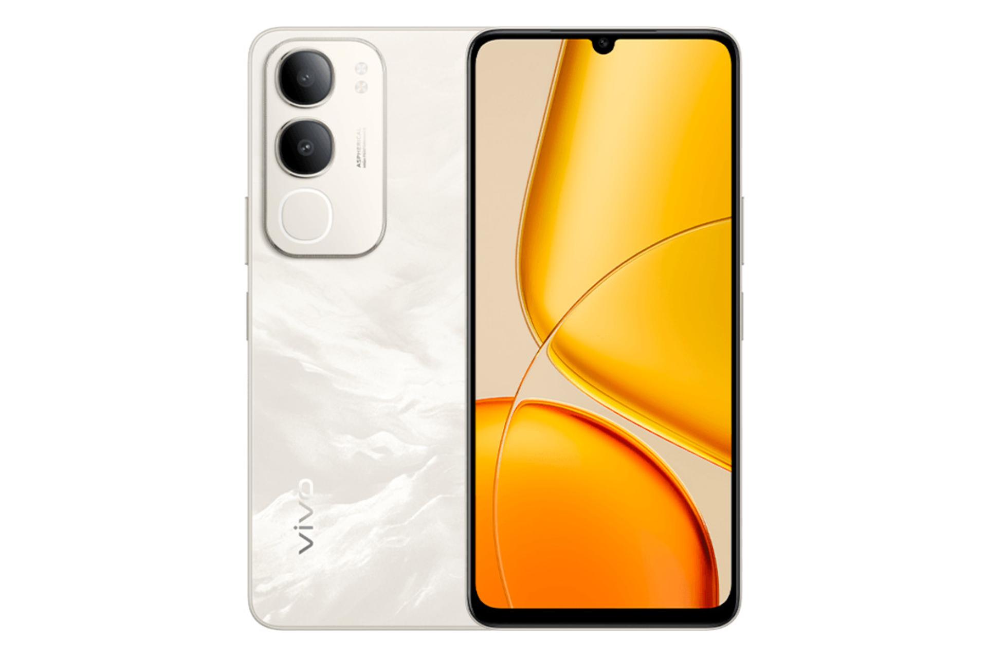 پنل جلو و پشت گوشی موبایل Y50 5G ویوو نسخه چین کرم رنگ / vivo Y50 5G China