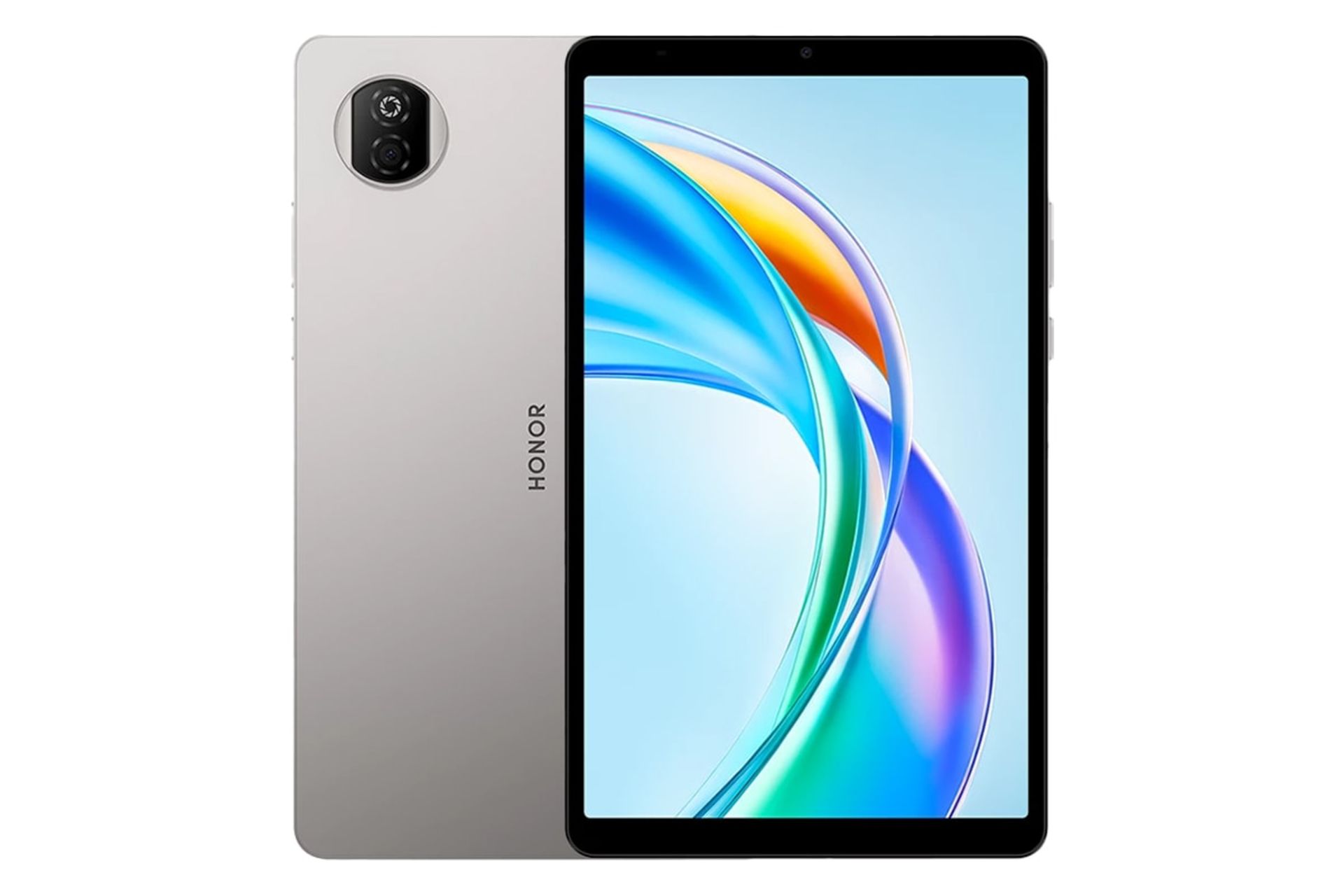 نمای کلی تبلت آنر پد X7  با نمایشگر روشن و نمایش دوربین و لوگوی پنل پشت