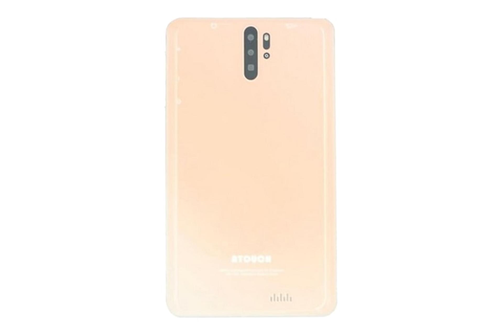 نمای پنل پشت تبلت اتاچ X8 با نمایش دوربین و لوگو رنگ زردآلویی