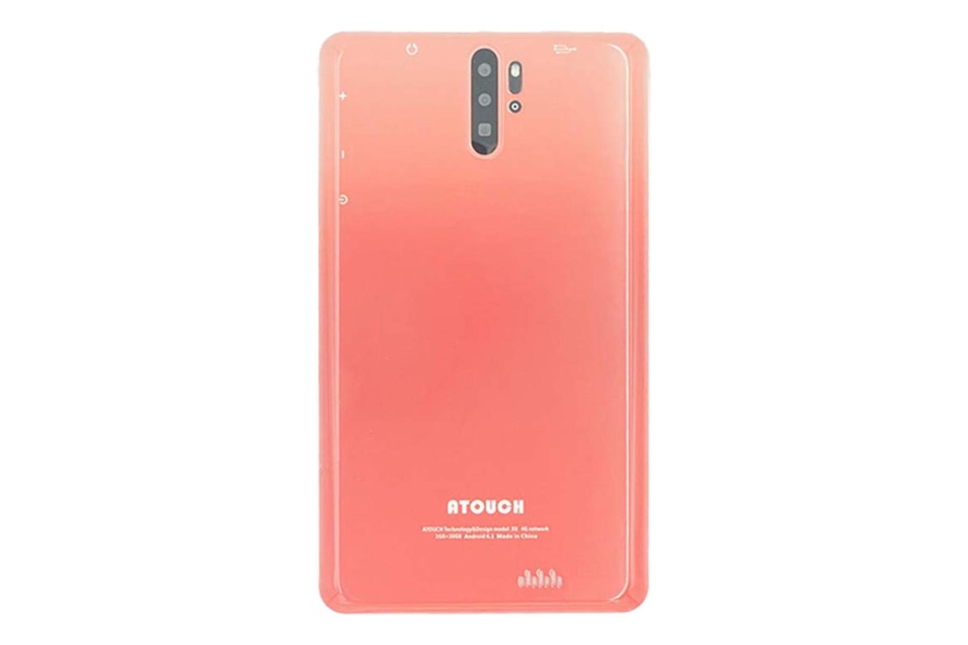 نمای پنل پشت تبلت اتاچ X8 با نمایش دوربین و لوگو رنگ قرمز