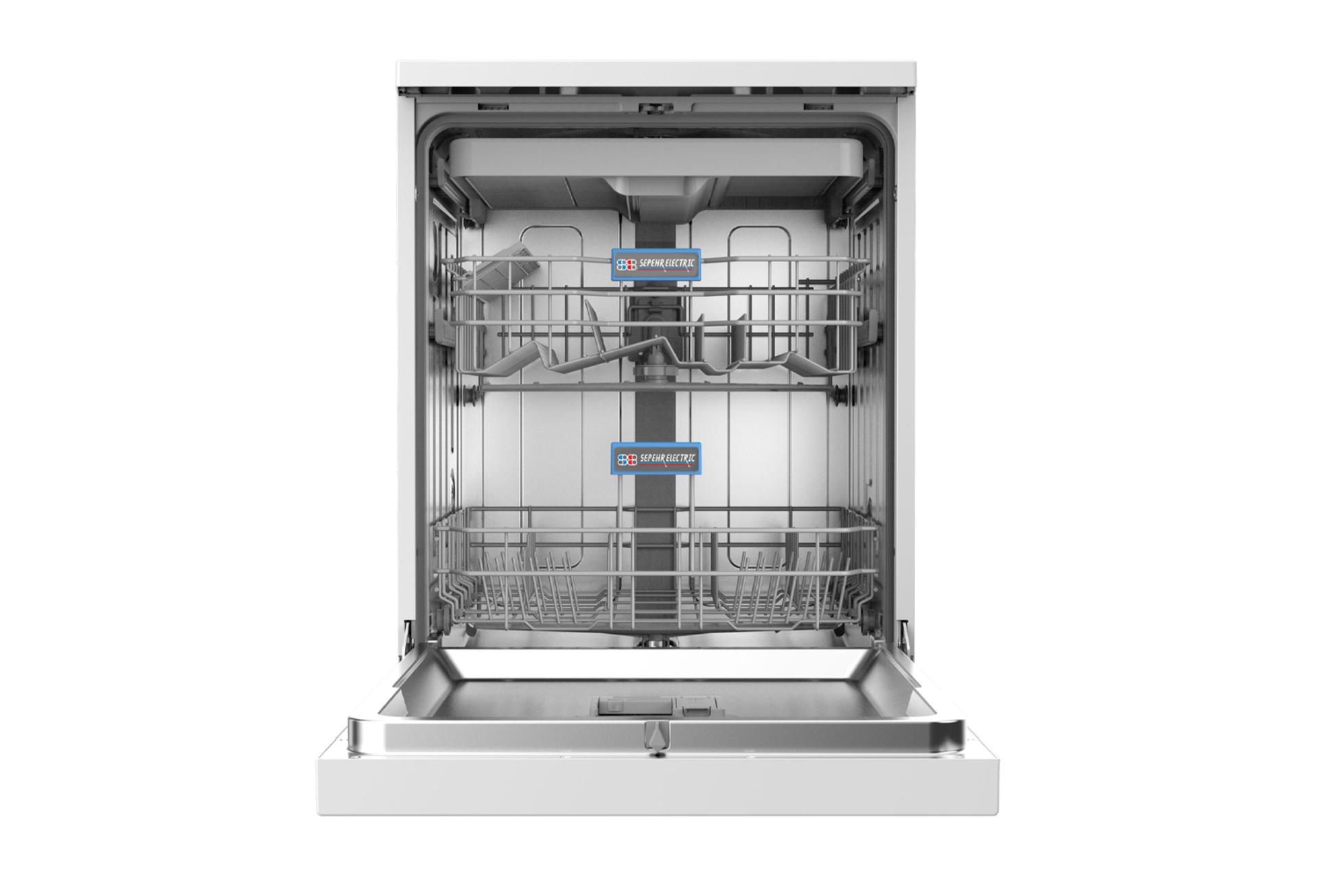 نمای داخل ماشین ظرفشویی سپهر الکتریک SED15