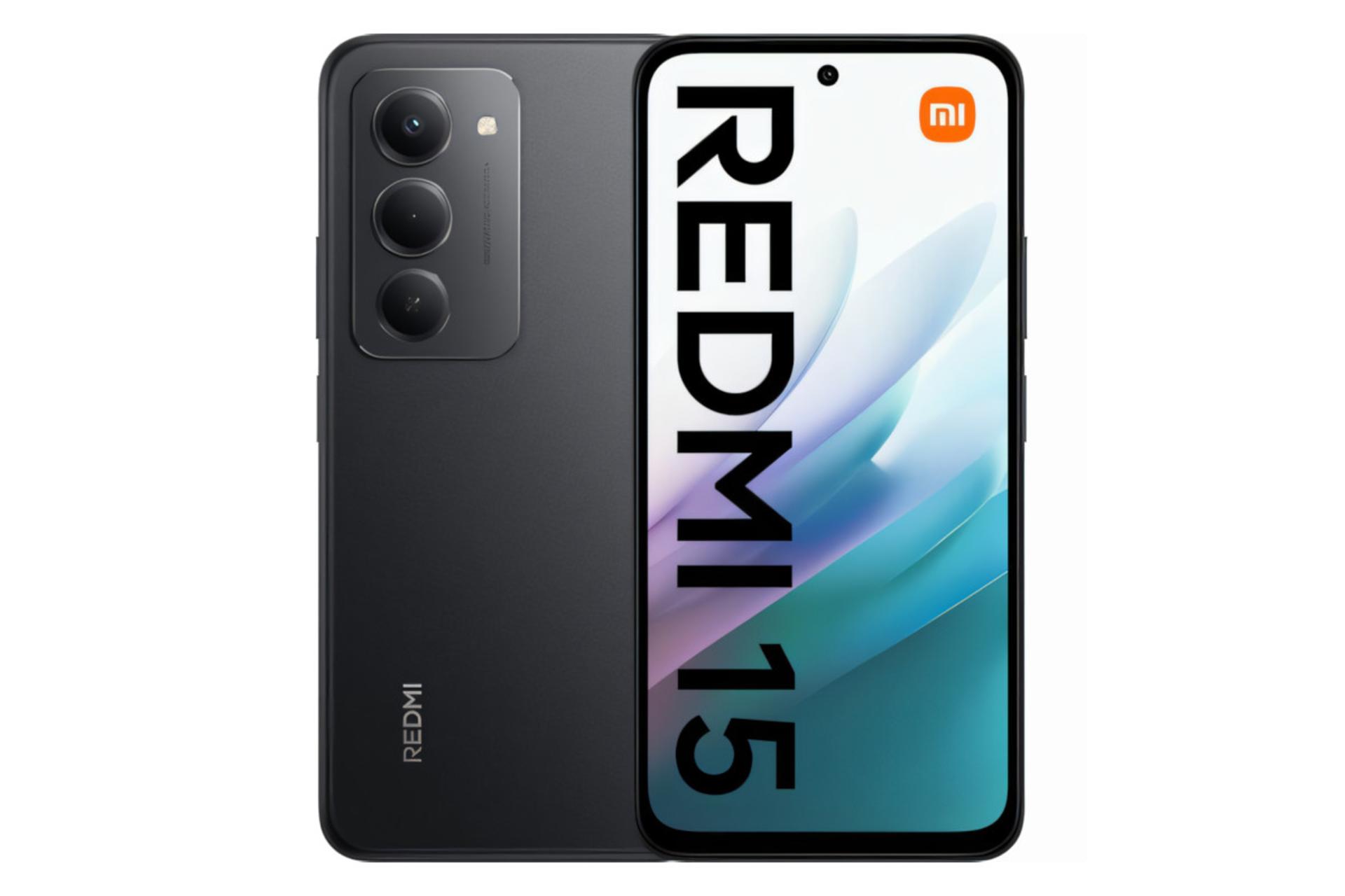 پنل جلو و پشت گوشی موبایل ردمی 15 شیائومی 4G مشکی / Xiaomi Redmi 15 4G