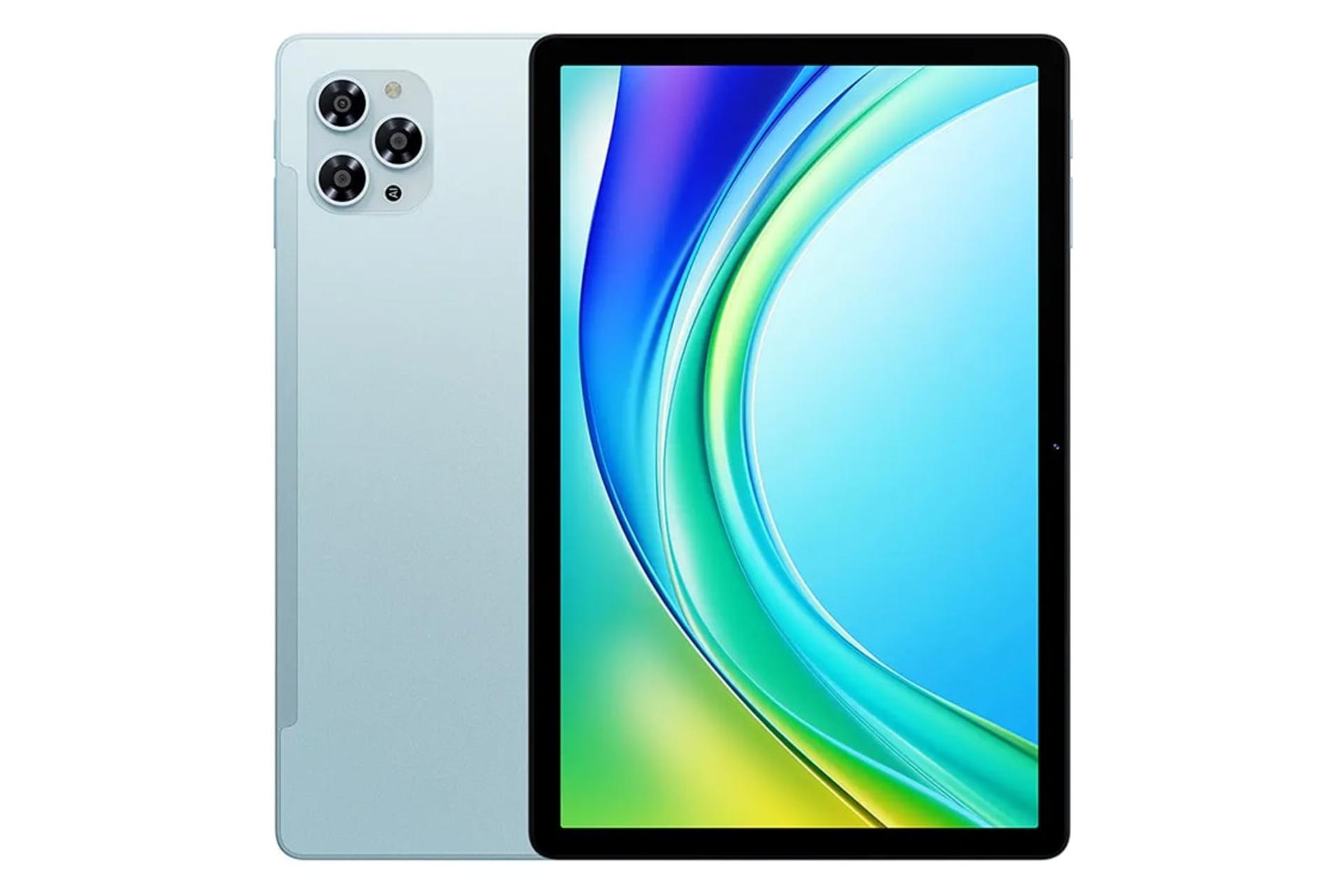 نمای کلی تبلت تب G6 دوجی / Doogee Tab G6 با نمایشگر روشن و نمایش دوربین پنل پشت