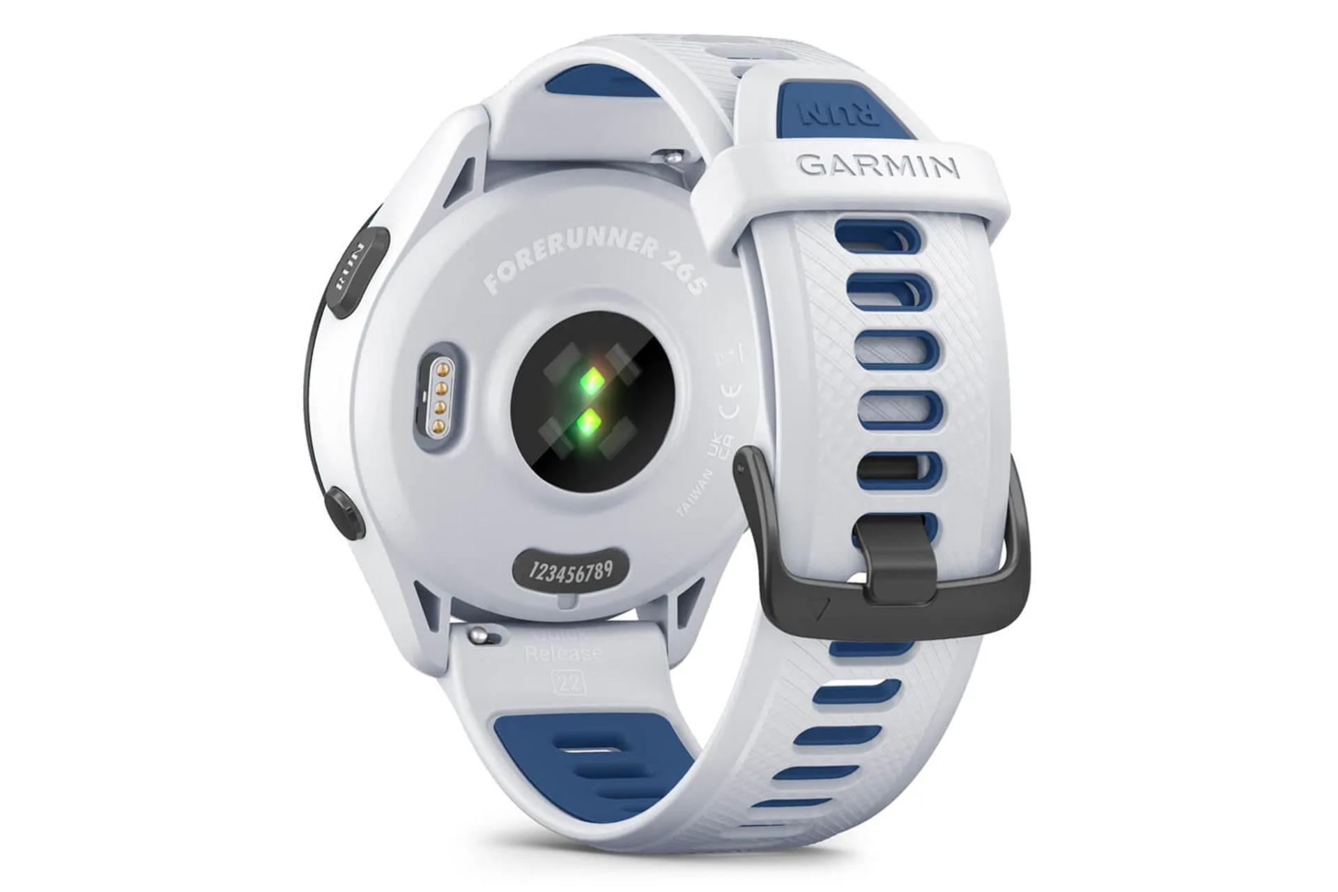 نمای پشت ساعت هوشمند گارمین Forerunner 265 مدل 46 میلی‌متری