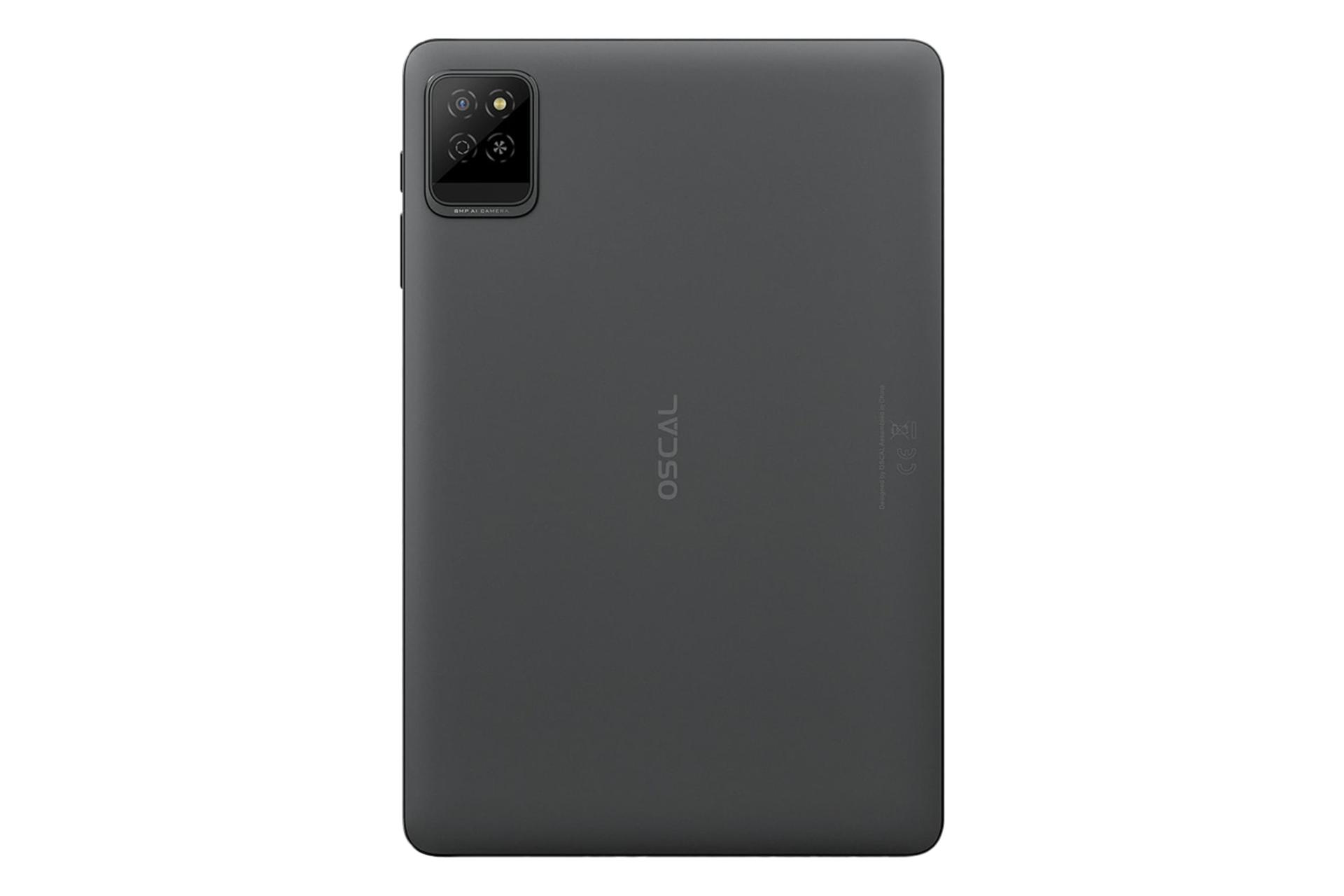 نمای پنل پشت تبلت اسکال پد 30 WiFi بلک ویو / Blackview Oscal Pad 30 WiFi با نمایش لوگو و دوربین رنگ خاکستری