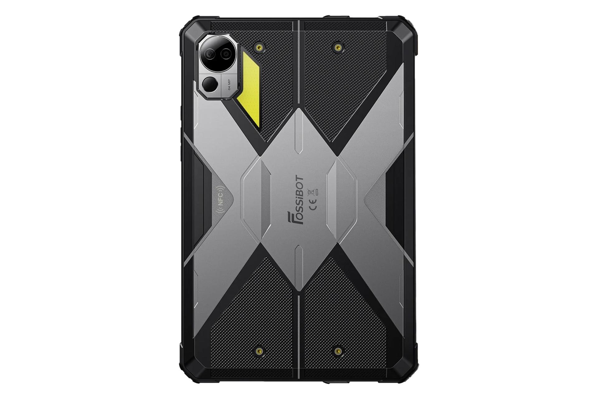 نمای پنل پشت تبلت فوسیبات DT3 با نمایش لوگو و دوربین پنل پشت رنگ خاکستری