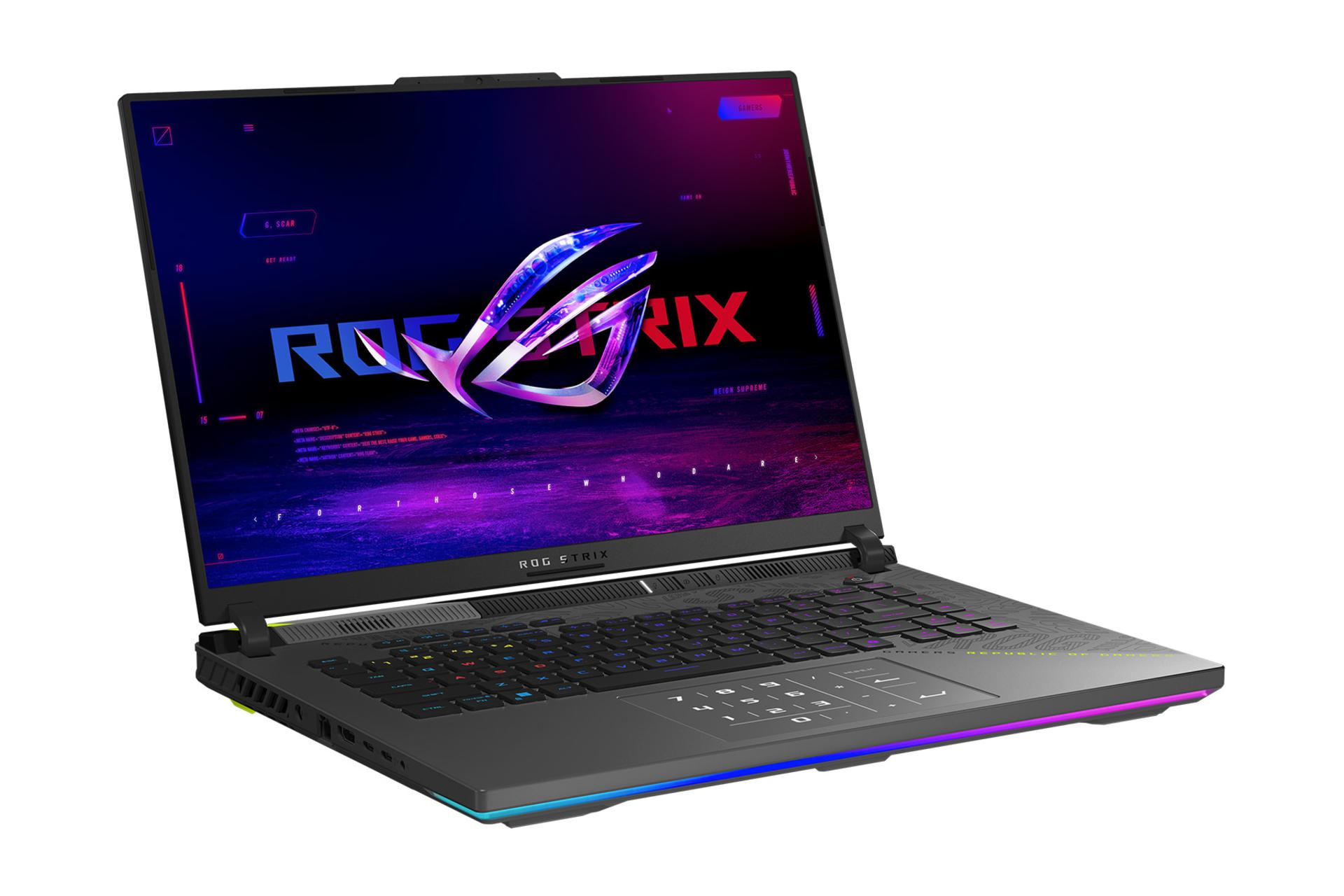 لپ تاپ ایسوس ASUS ROG Strix G16 2025 G614F نمای جلو و چپ