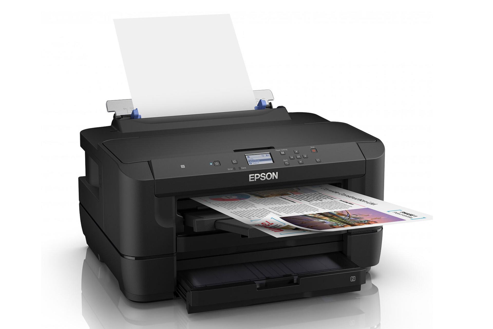 نمای سمت چپ پرینتر اپسون WorkForce WF-7210DTW