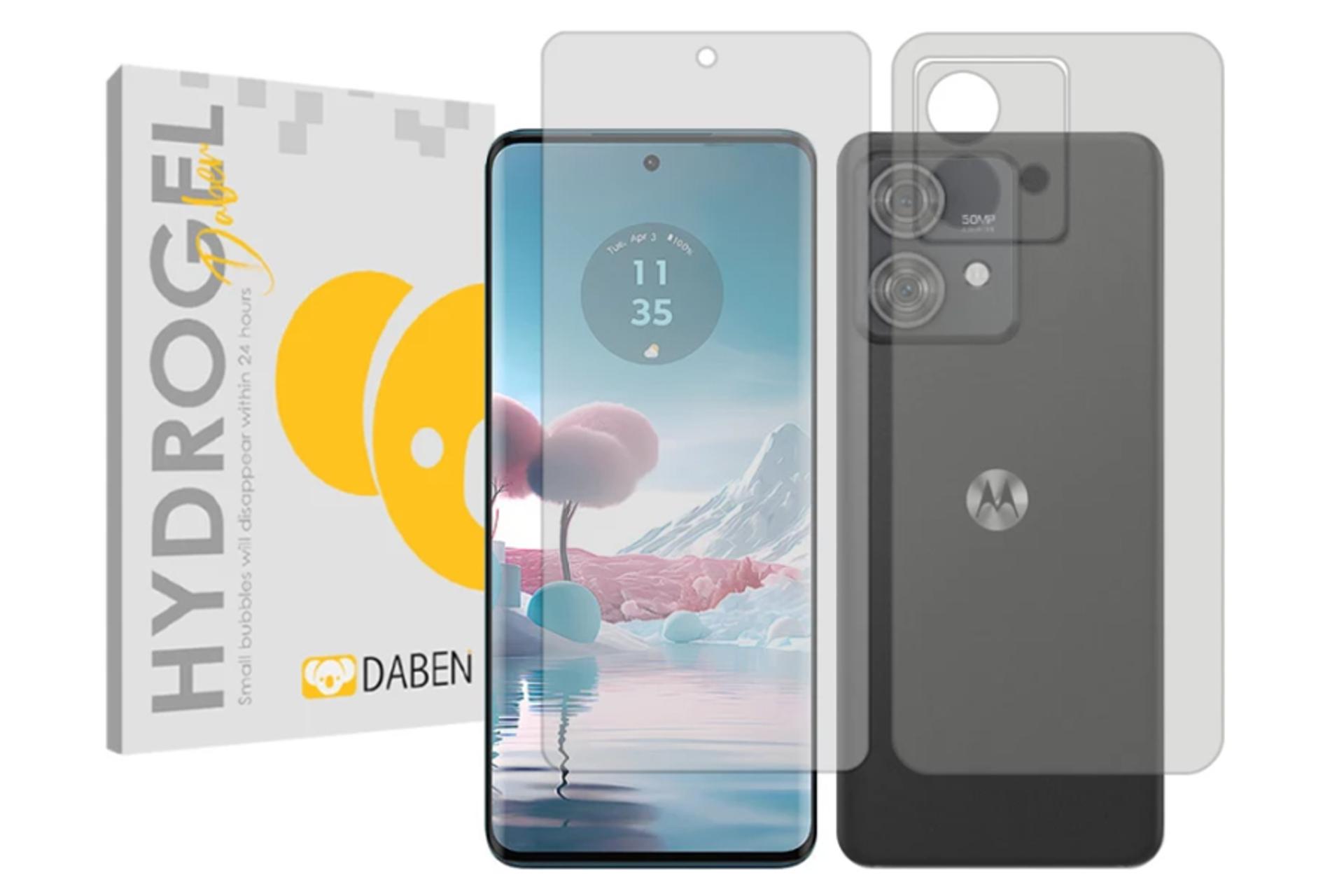 محافظ صفحه نمایش گوشی دبن مدل Tough شفاف مناسب موتورولا Edge 40 Neo به همراه محافظ پشت گوشی