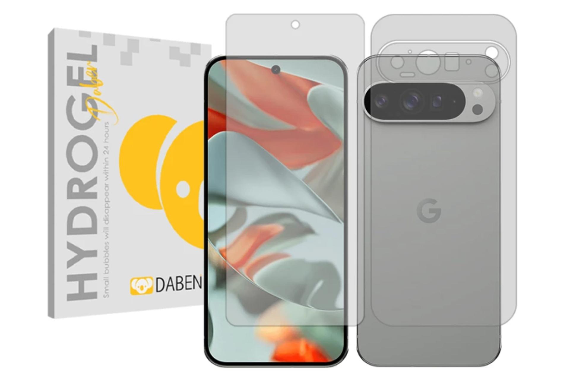 جعبه محافظ صفحه نمایش گوشی دبن مدل Tough شفاف مناسب گوگل Pixel 9 Pro XL به همراه محافظ پشت گوشی