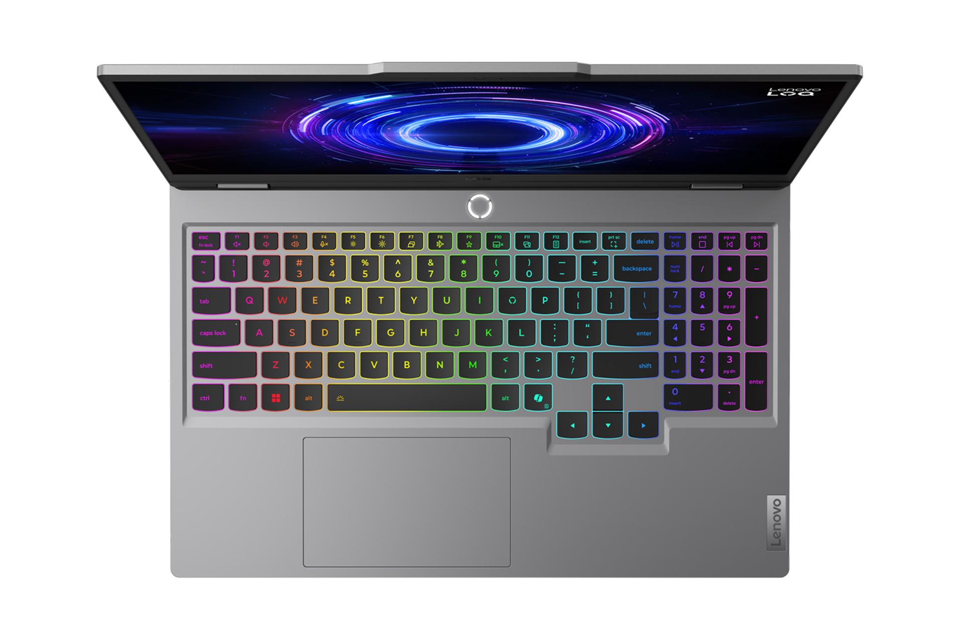 لپ تاپ لنوو Lenovo LOQ 15IRX10 نمای بالا و کیبورد