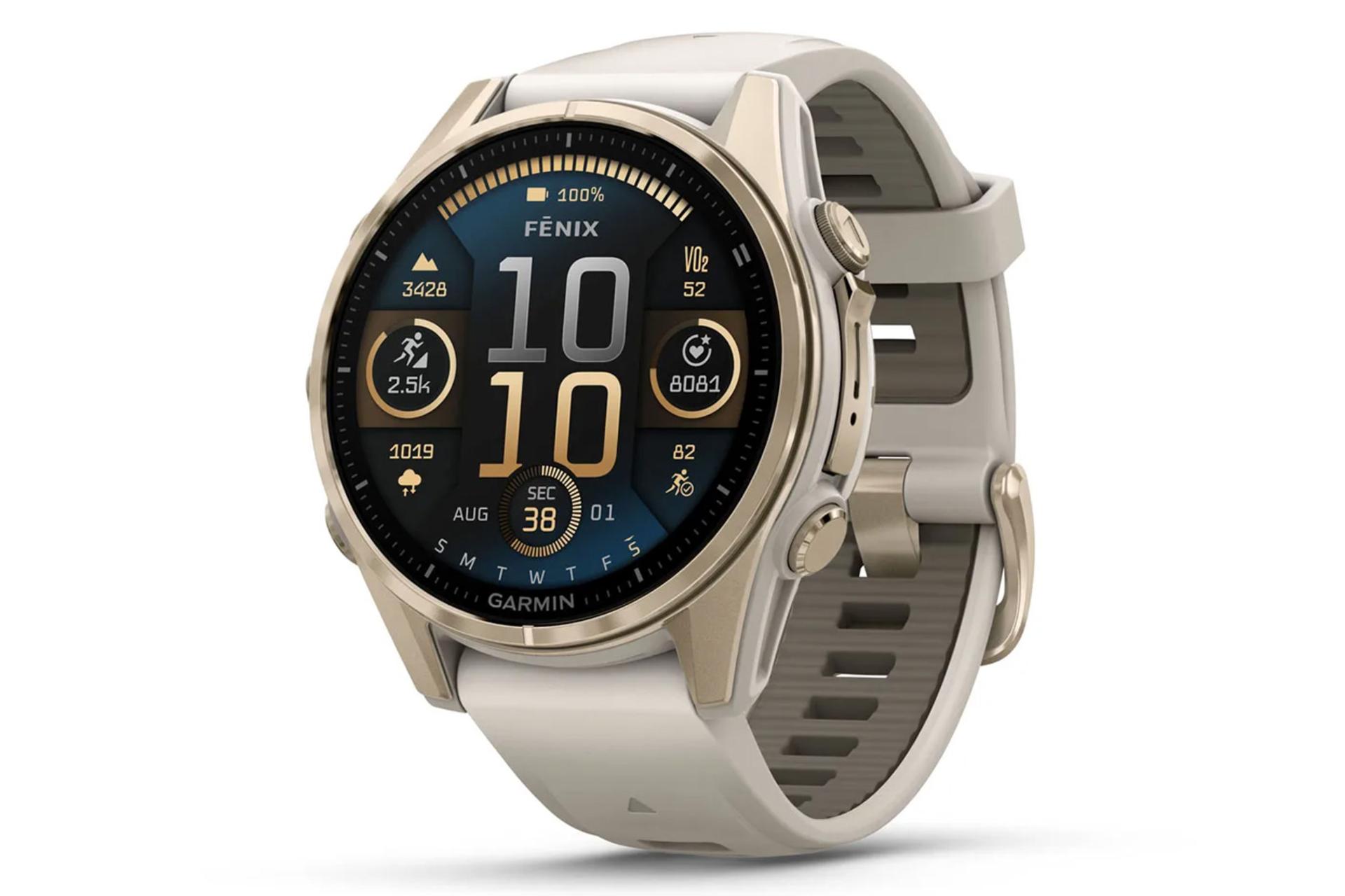 ابعاد و اندازه ساعت هوشمند گارمین فنیکس 8 مدل 43 میلی‌متری