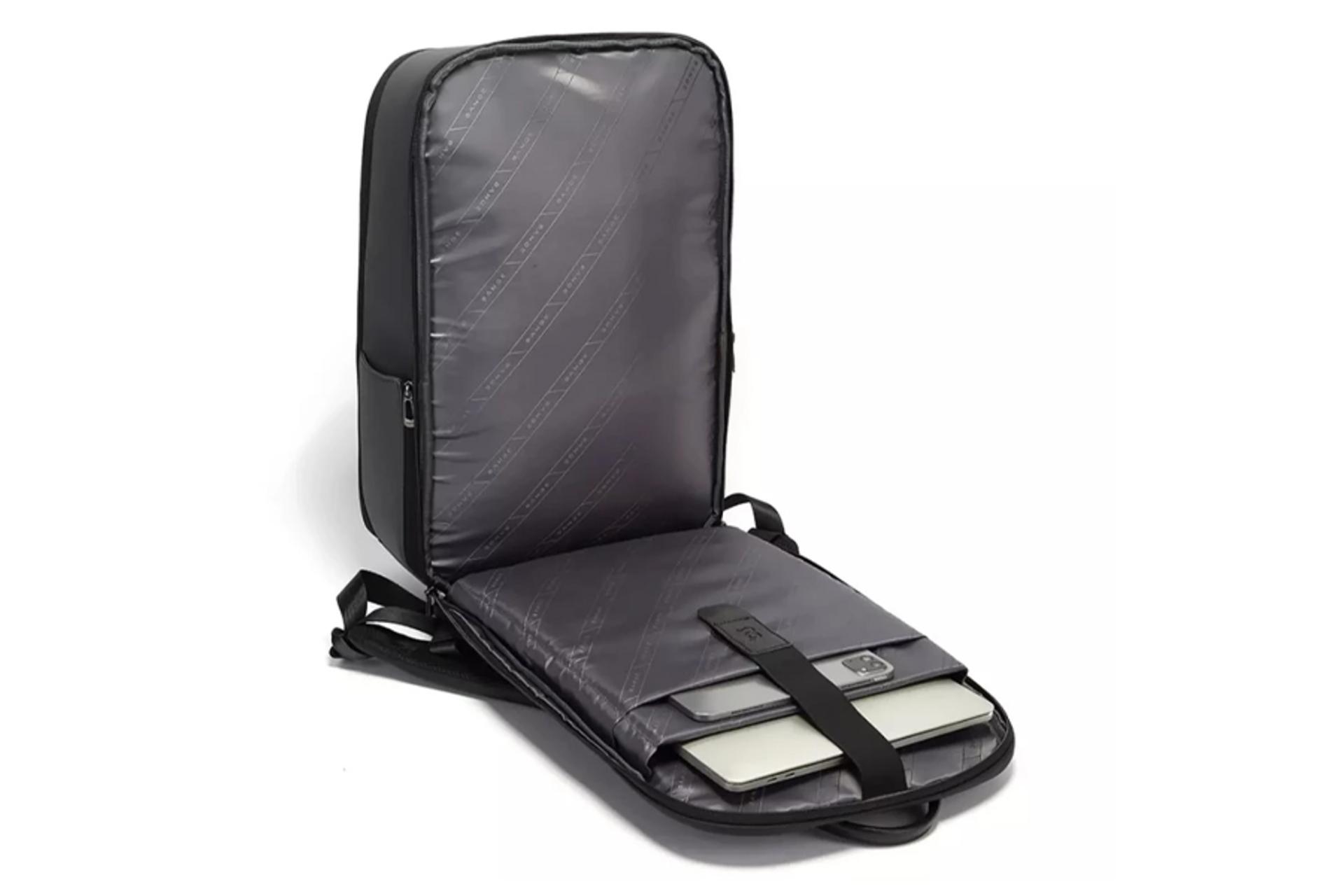 نمای داخل کیف لپ تاپ کوله پشتی لپ تاپ بنج 2952 مناسب 15.6 اینچ