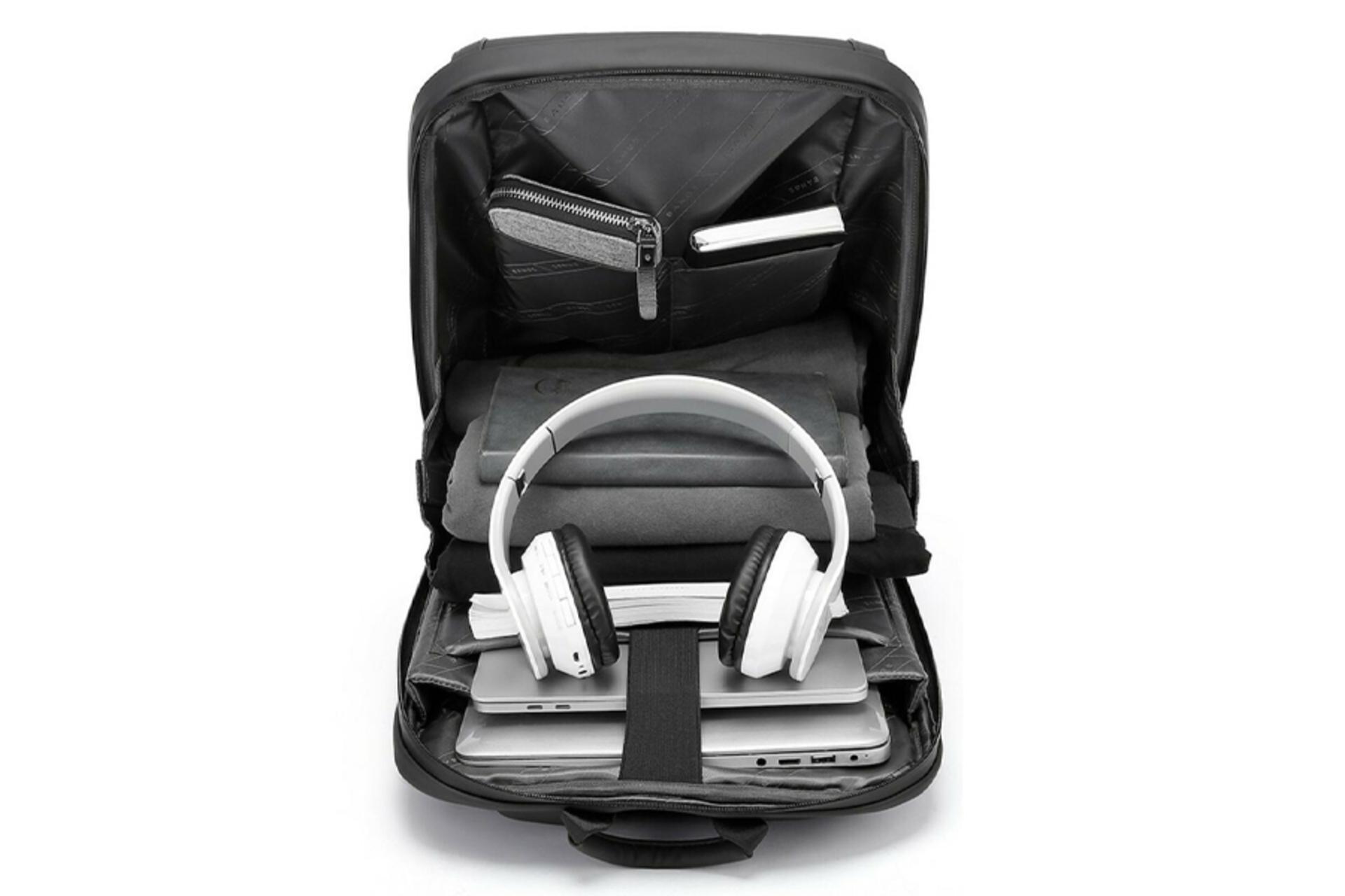 نمای داخل کیف لپ تاپ کوله پشتی لپ تاپ بنج 2809 مناسب 14 اینچ